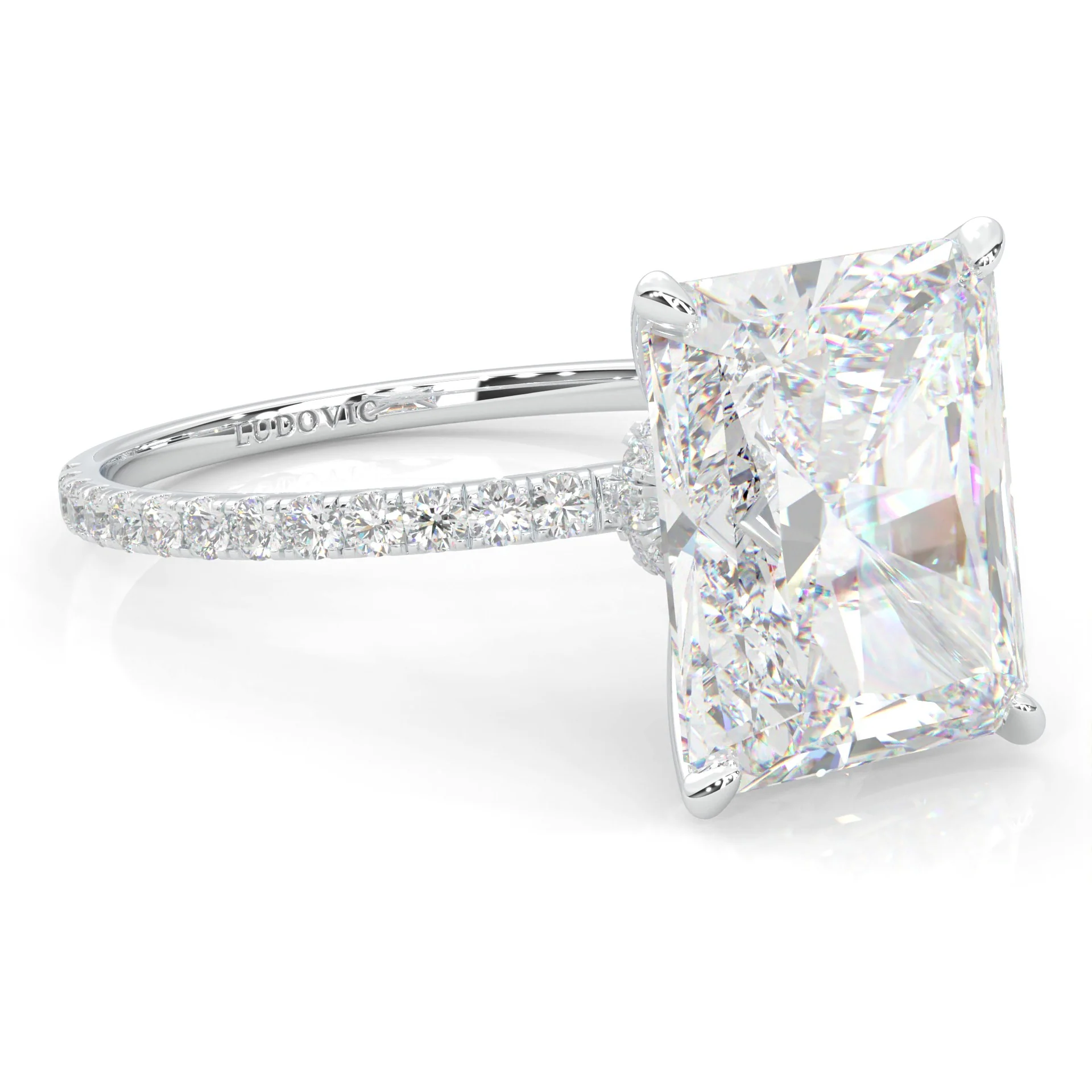 Ludovic Concealed Crown Ring Radiant Cut (14k Solid Gold) - Image 3