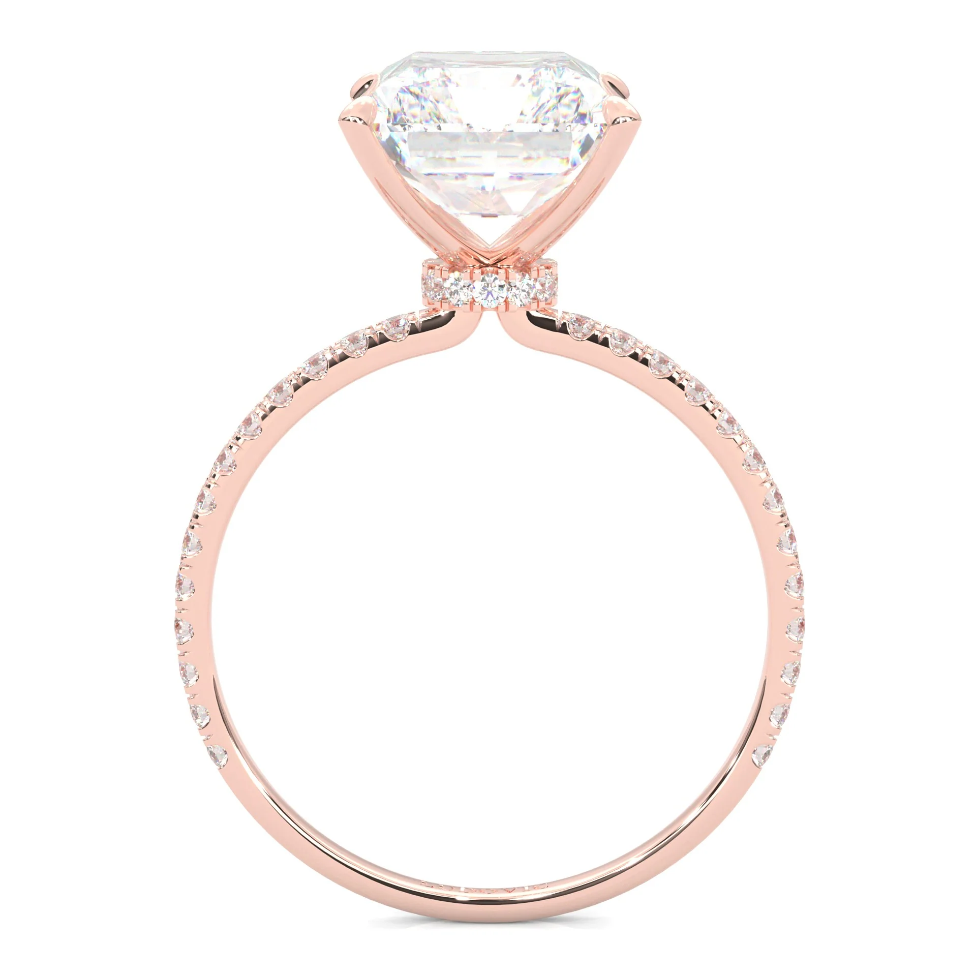 Ludovic Concealed Crown Ring Radiant Cut ( Rose Gold 14k ) - Image 4