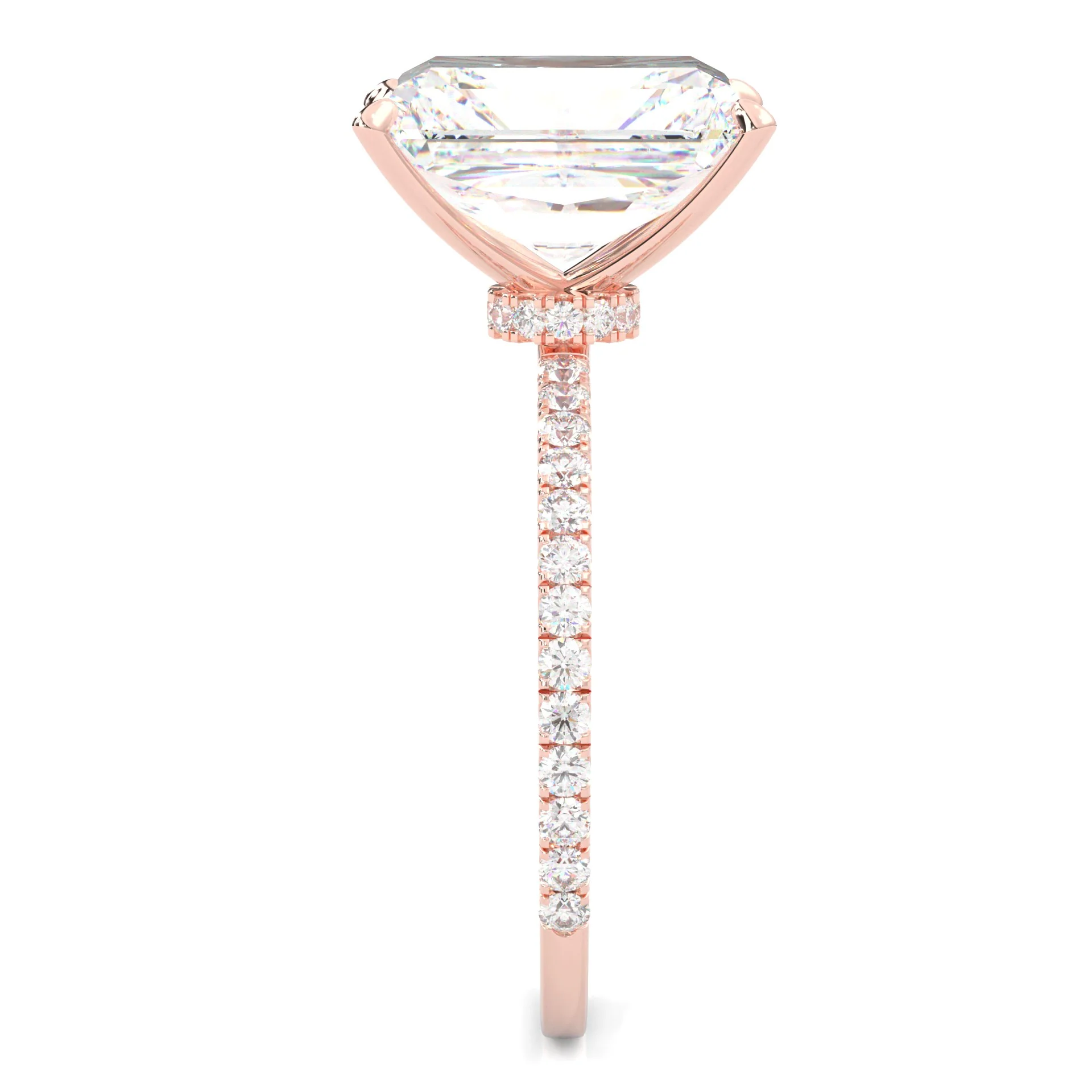 Ludovic Concealed Crown Ring Radiant Cut ( Rose Gold 14k ) - Image 5