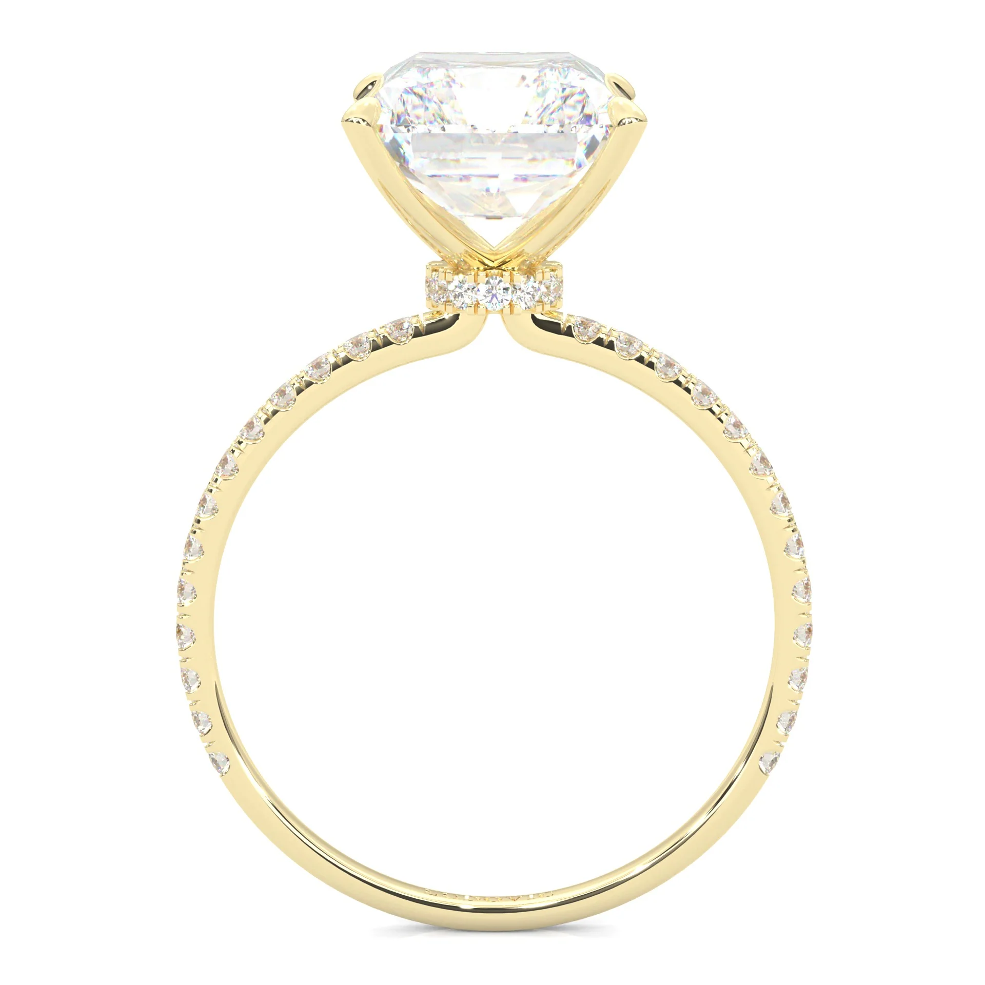 Ludovic Concealed Crown Ring Radiant Cut (Yellow Gold 14k ) - Image 4