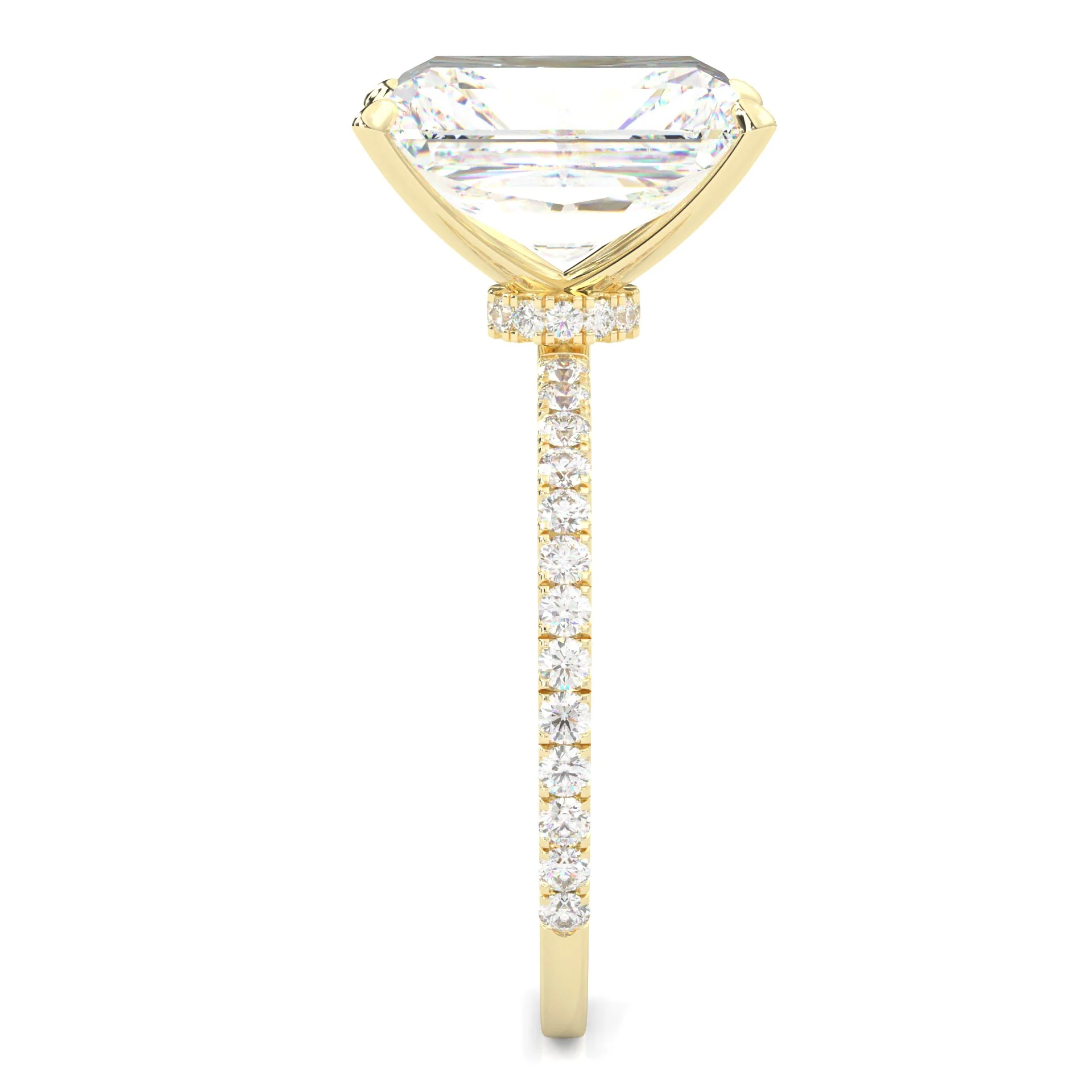 Ludovic Concealed Crown Ring Radiant Cut (Yellow Gold 14k ) - Image 5
