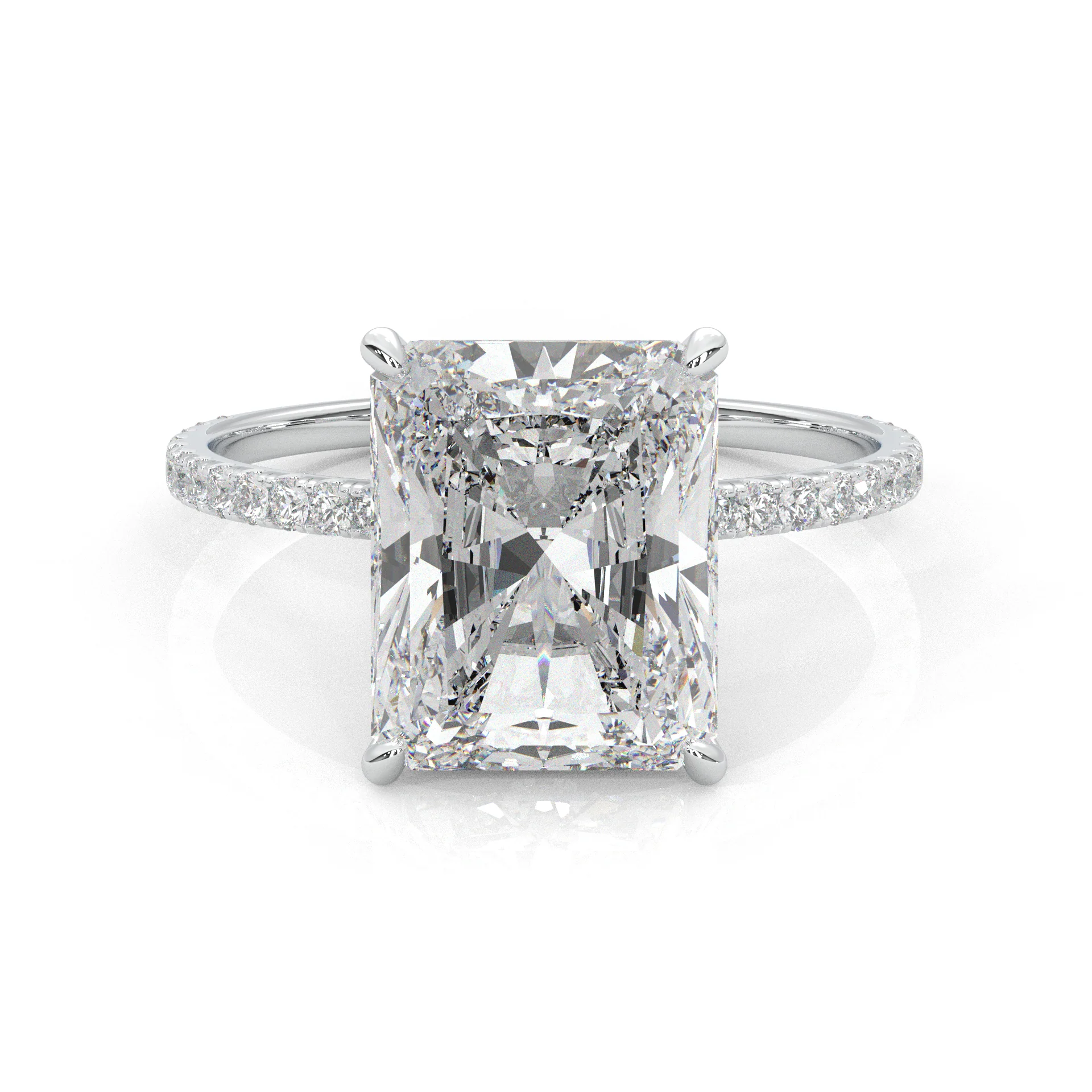 Ludovic Concealed Crown Wedding Set Radiant Cut (14k Solid Gold) - Image 3