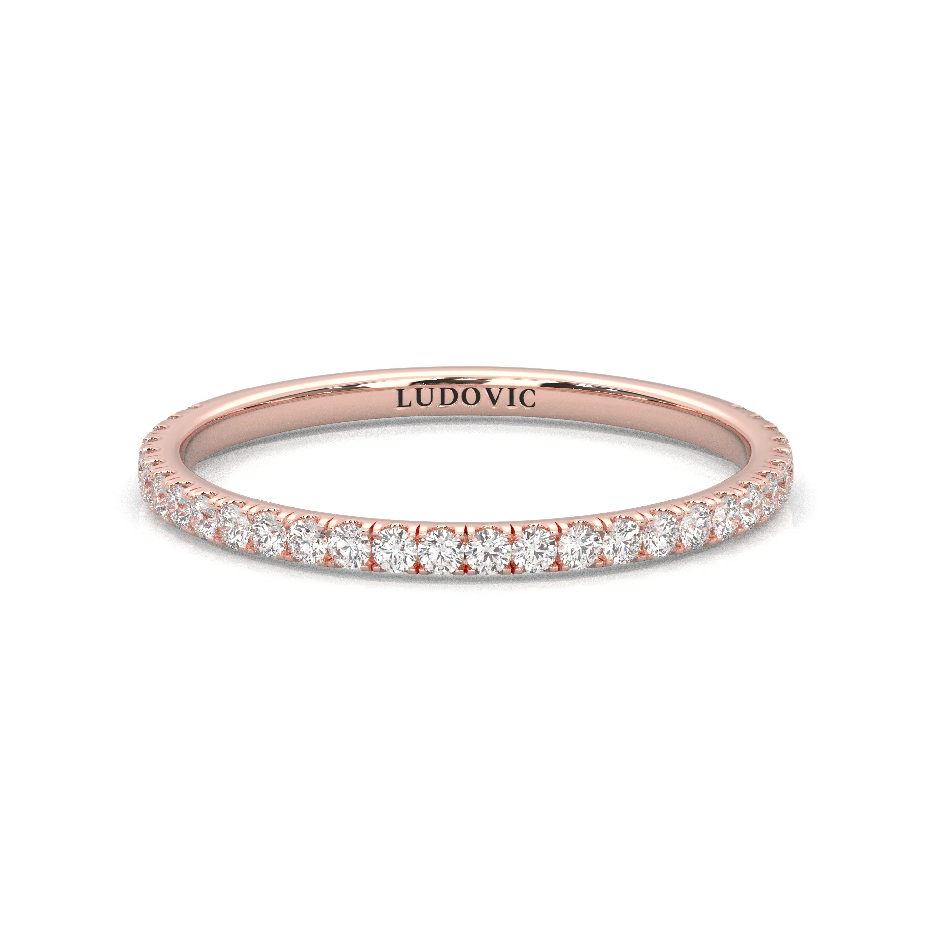 Ludovic Concealed Crown Wedding Set Radiant Cut (14k Solid Rose Gold) - Image 4
