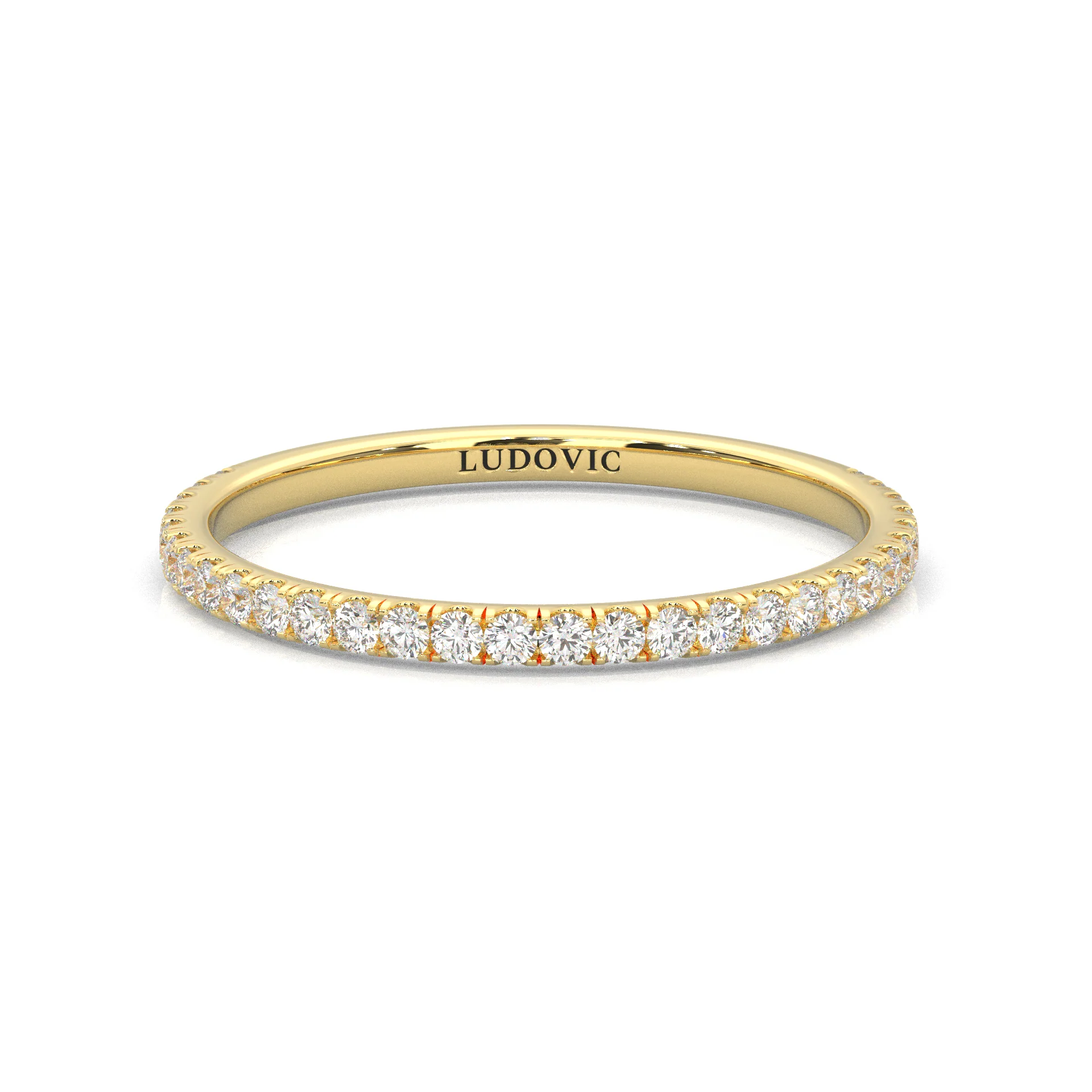 Ludovic Concealed Crown Wedding Set Radiant Cut (14k Solid Yellow Gold) - Image 4