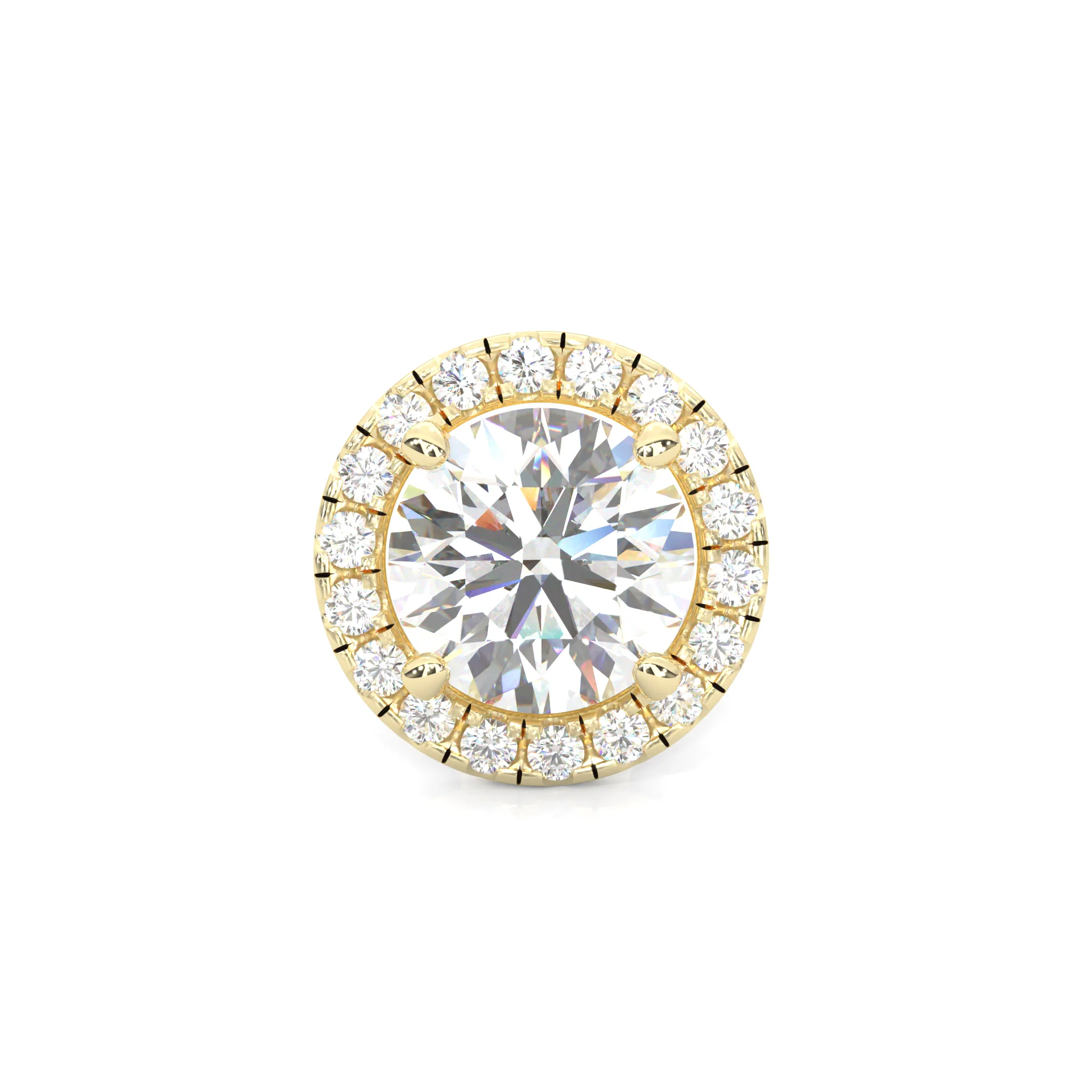 Ludovic Halo Stud Earrings ( Yellow Gold 14k ) - Image 4