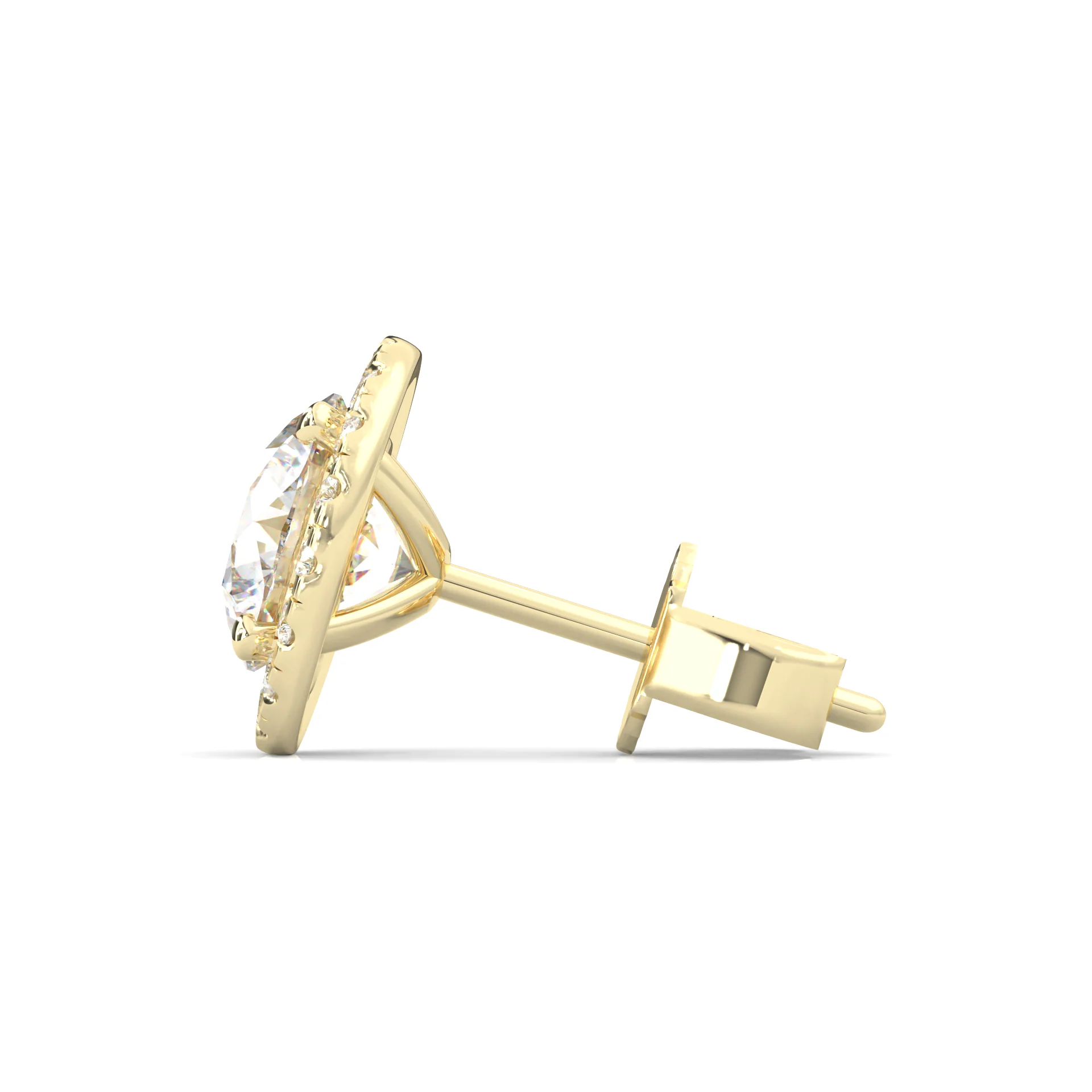 Ludovic Halo Stud Earrings ( Yellow Gold 14k ) - Image 6
