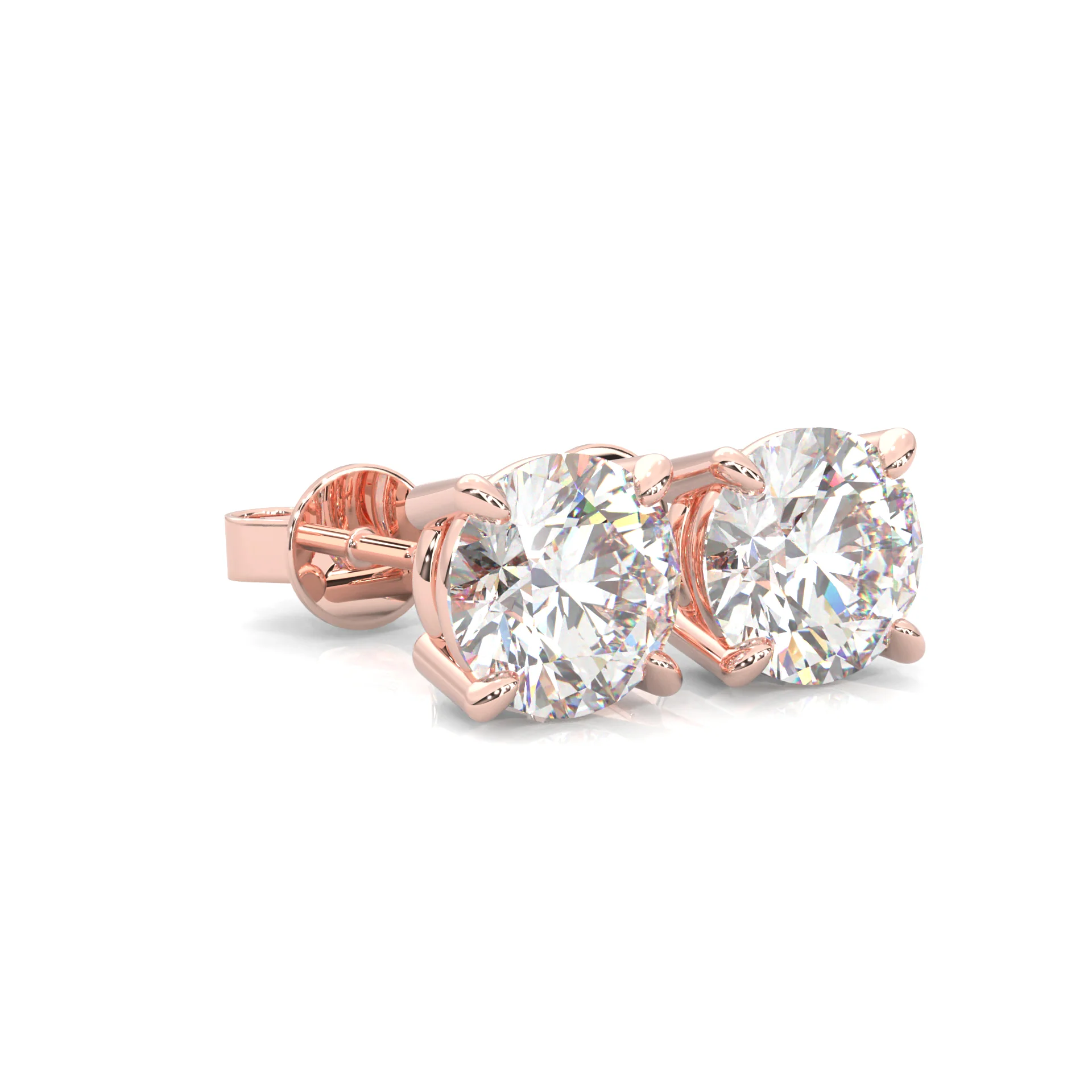 Ludovic Moissanite Stud Earring (Rose Gold) - Image 3