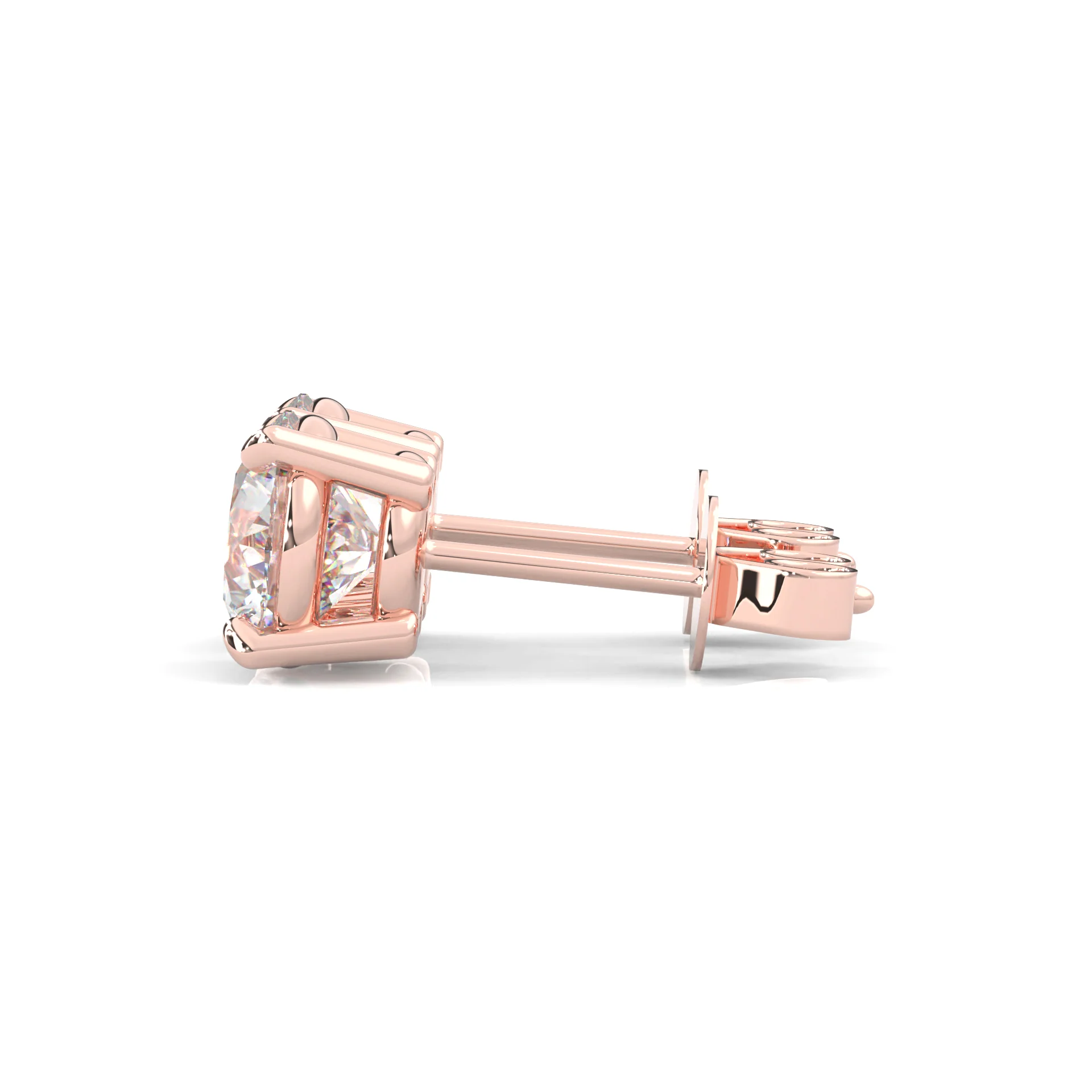Ludovic Moissanite Stud Earring (Rose Gold) - Image 4