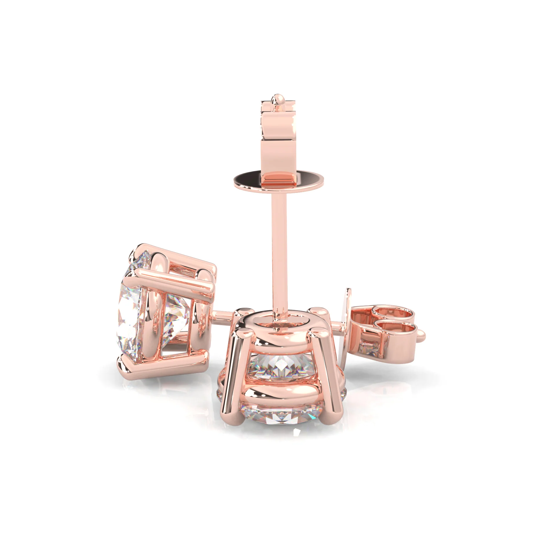Ludovic Moissanite Stud Earring (Rose Gold) - Image 5
