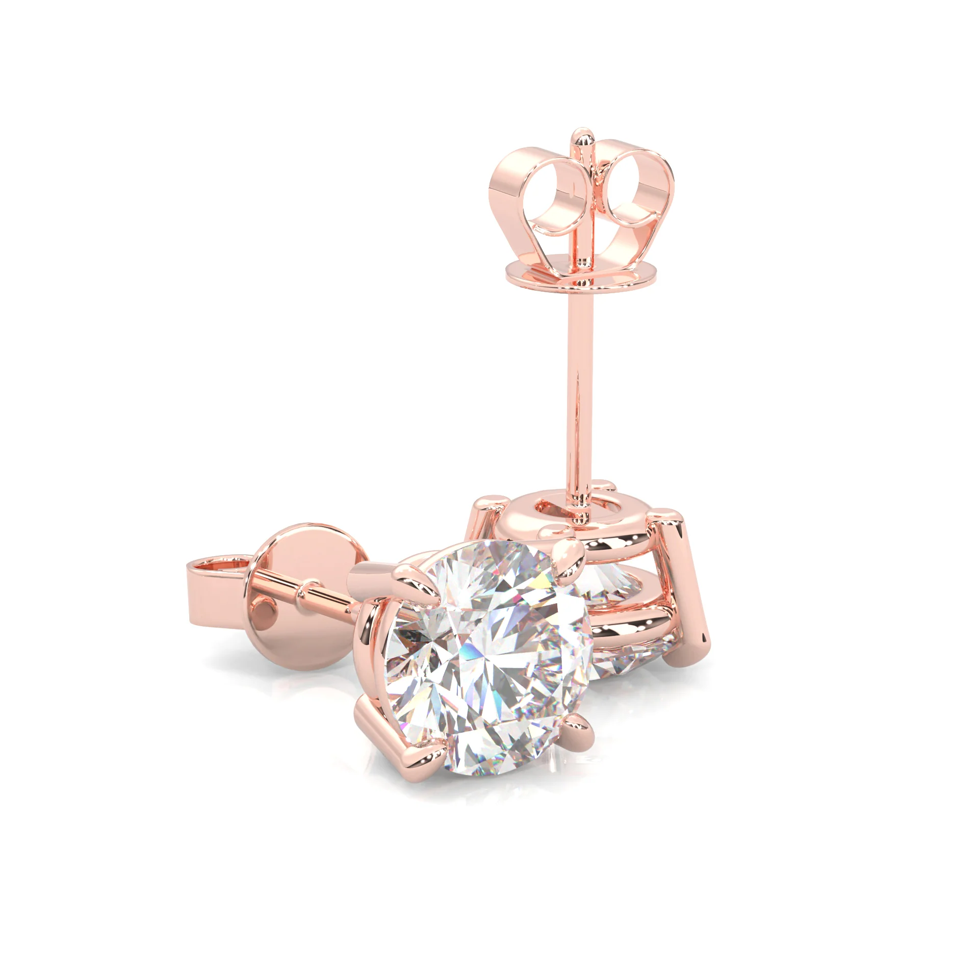Ludovic Moissanite Stud Earring (Rose Gold) - Image 6