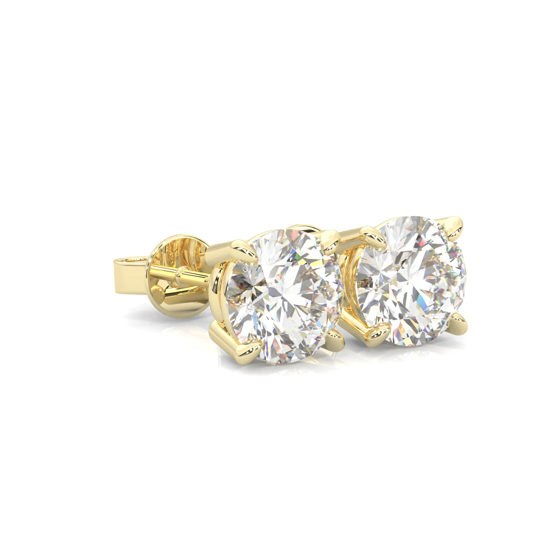 Ludovic Moissanite Stud Earring (Yellow Gold) - Image 3