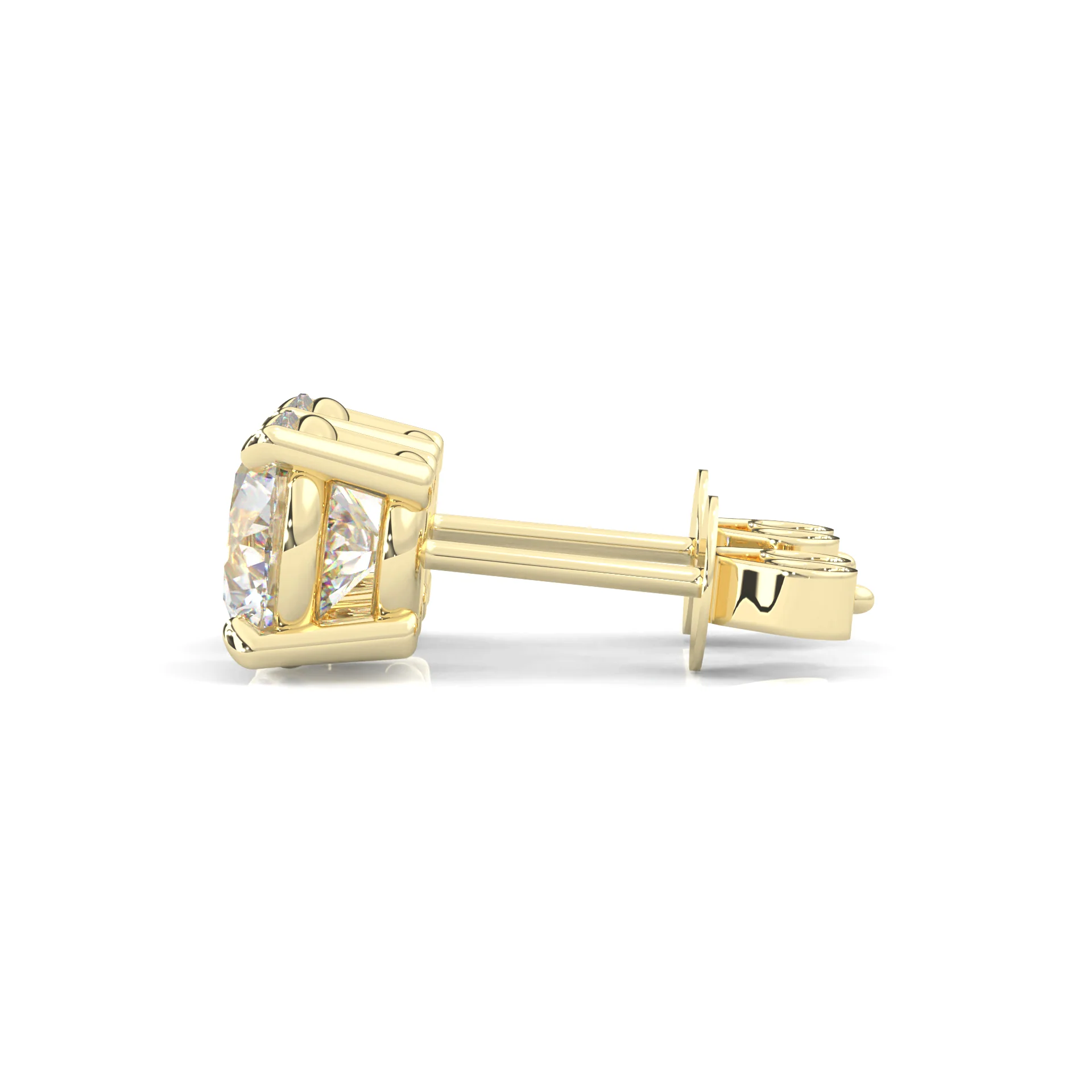 Ludovic Moissanite Stud Earring (Yellow Gold) - Image 4