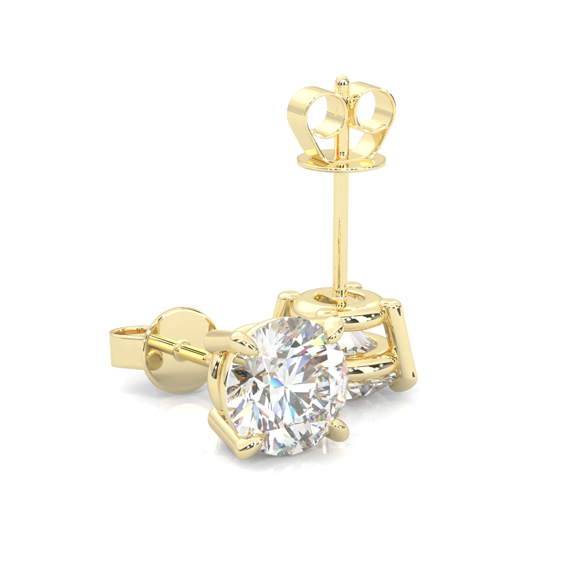 Ludovic Moissanite Stud Earring (Yellow Gold) - Image 5