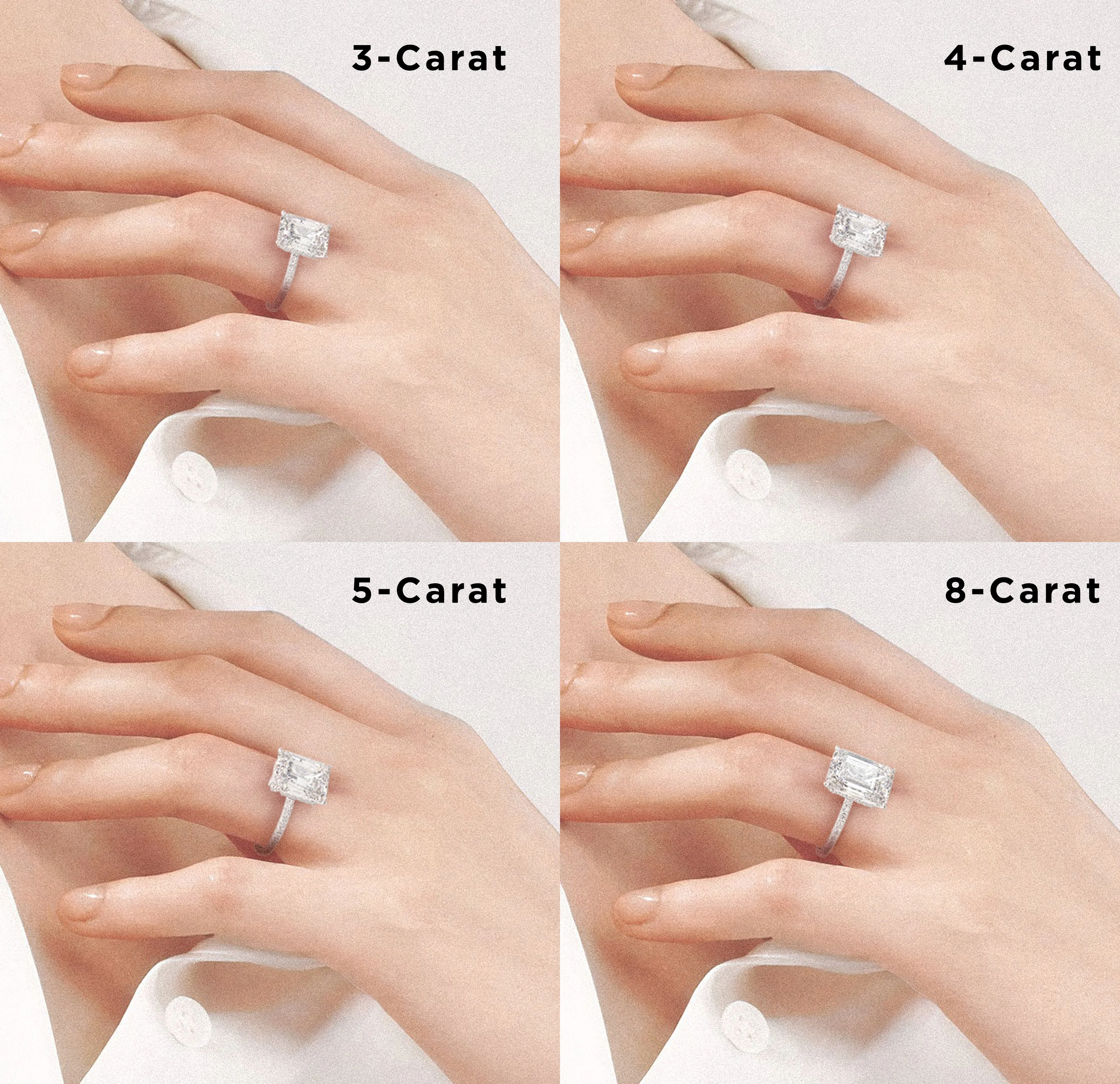 Luxurious Hidden Halo Ludovic Moissanite Ring Emerald-Cut (14k Solid Gold) - Image 3
