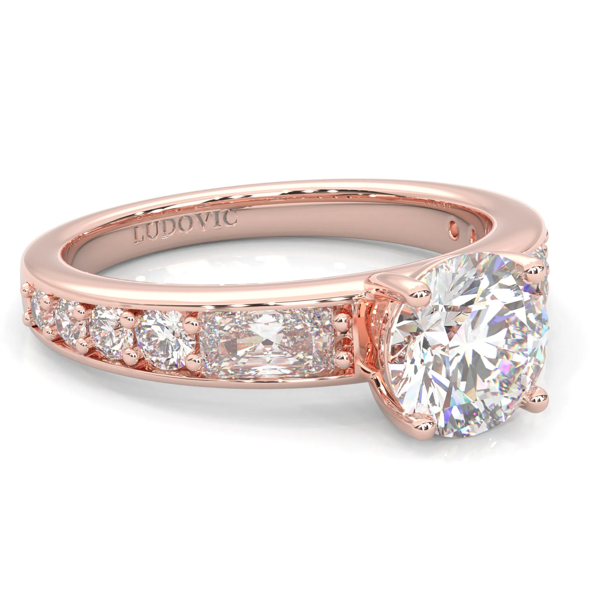 Aurora Gleam Moissanite Engagement Ring ( Rose Gold 14k) - Image 3