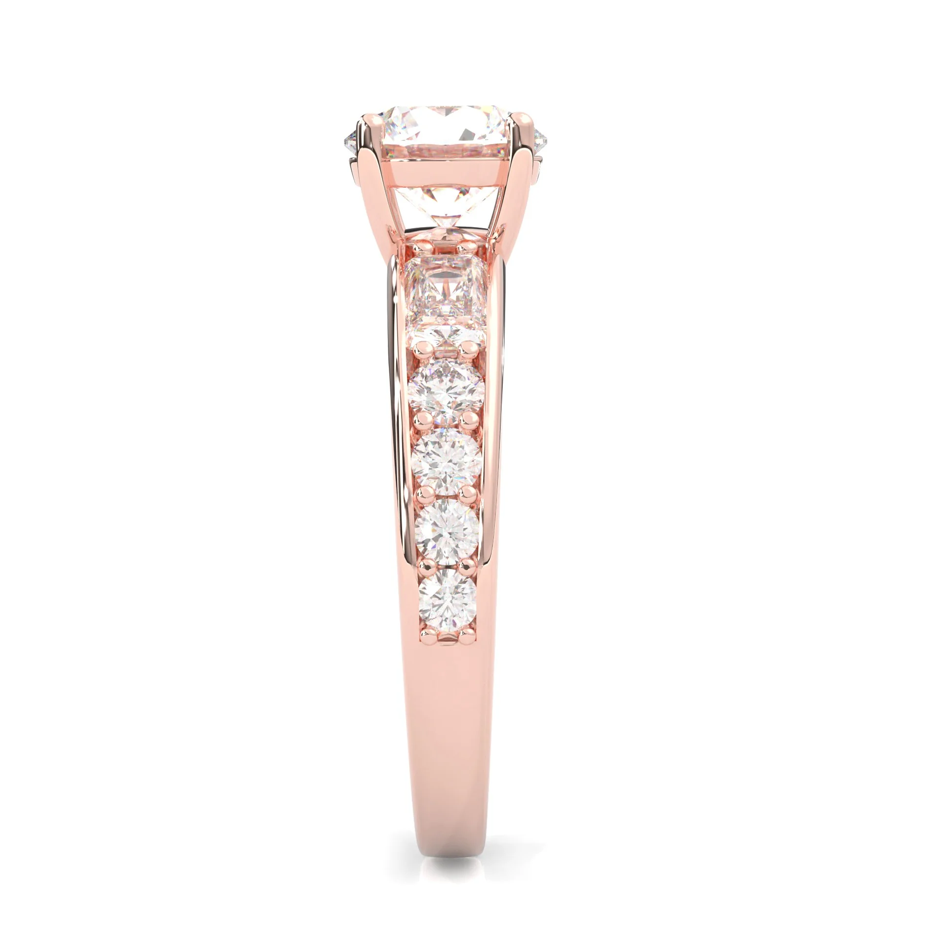 Aurora Gleam Moissanite Engagement Ring ( Rose Gold 14k) - Image 4