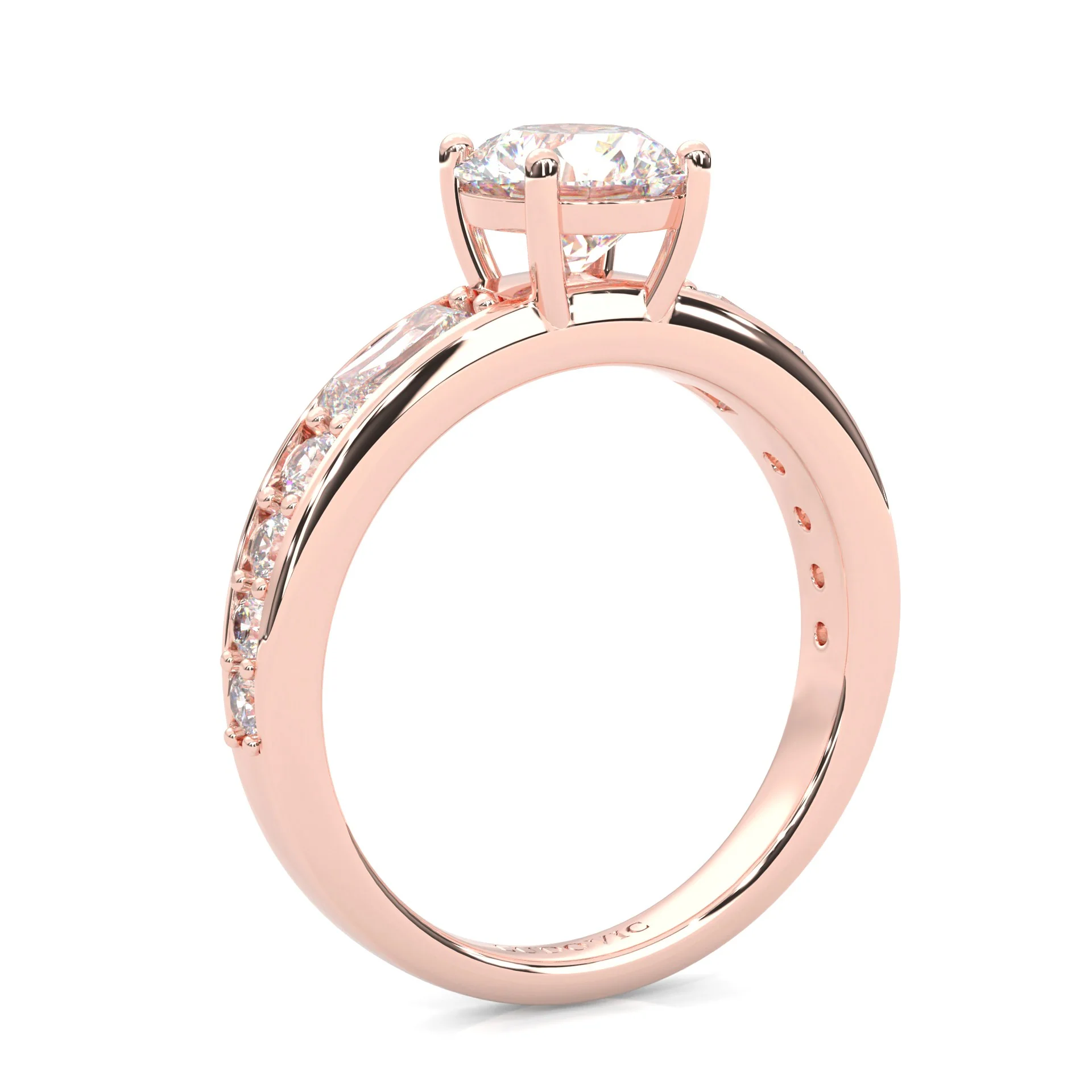 Aurora Gleam Moissanite Engagement Ring ( Rose Gold 14k) - Image 6