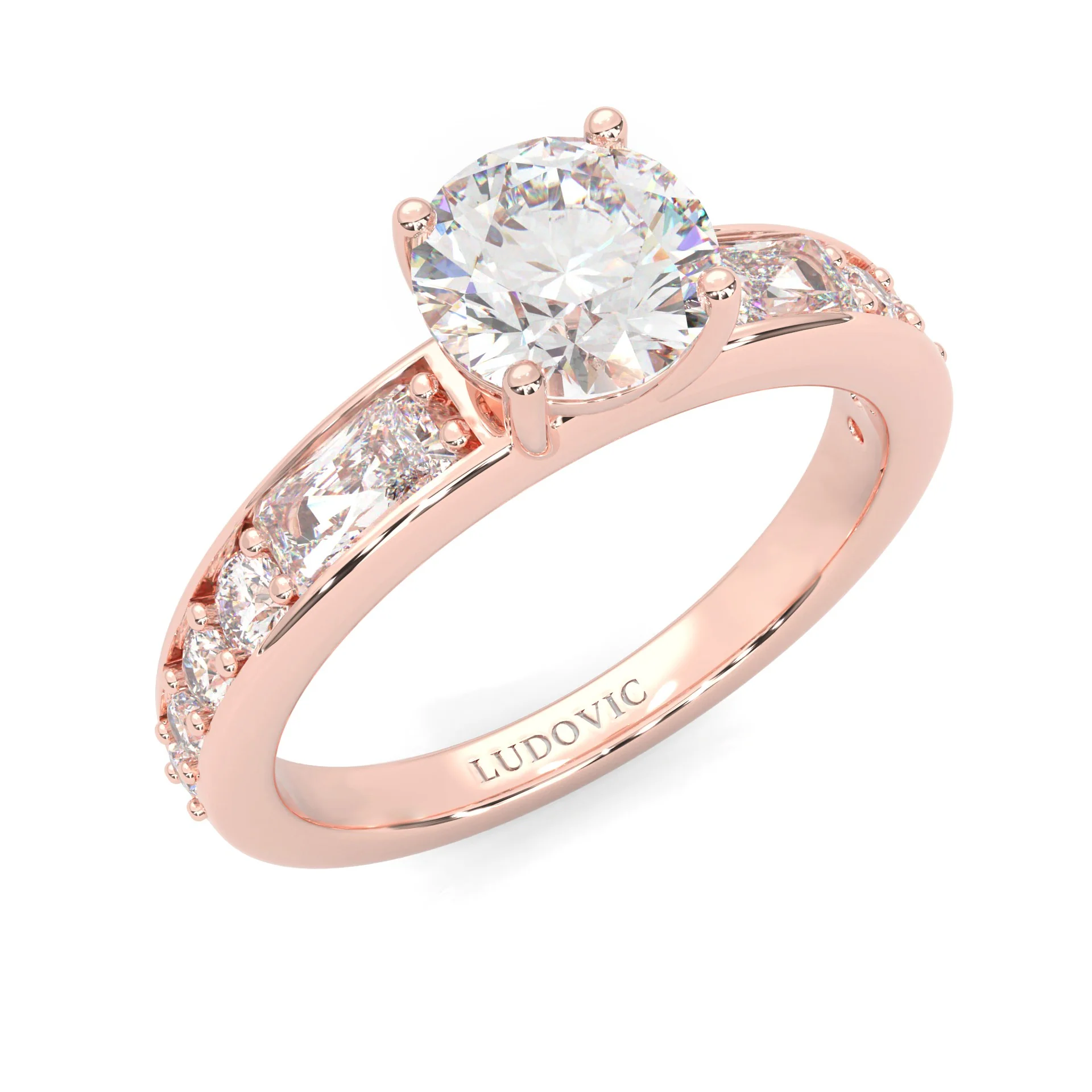Aurora Gleam Moissanite Engagement Ring ( Rose Gold 14k) - Image 7