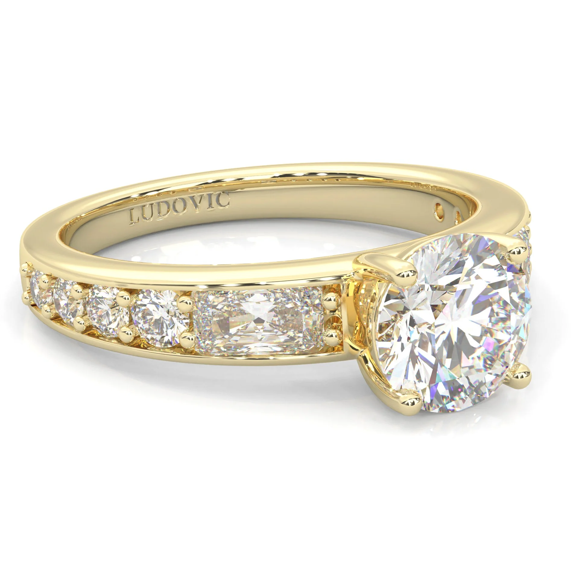 Aurora Gleam Moissanite Engagement Ring ( Yellow Gold 14k) - Image 3