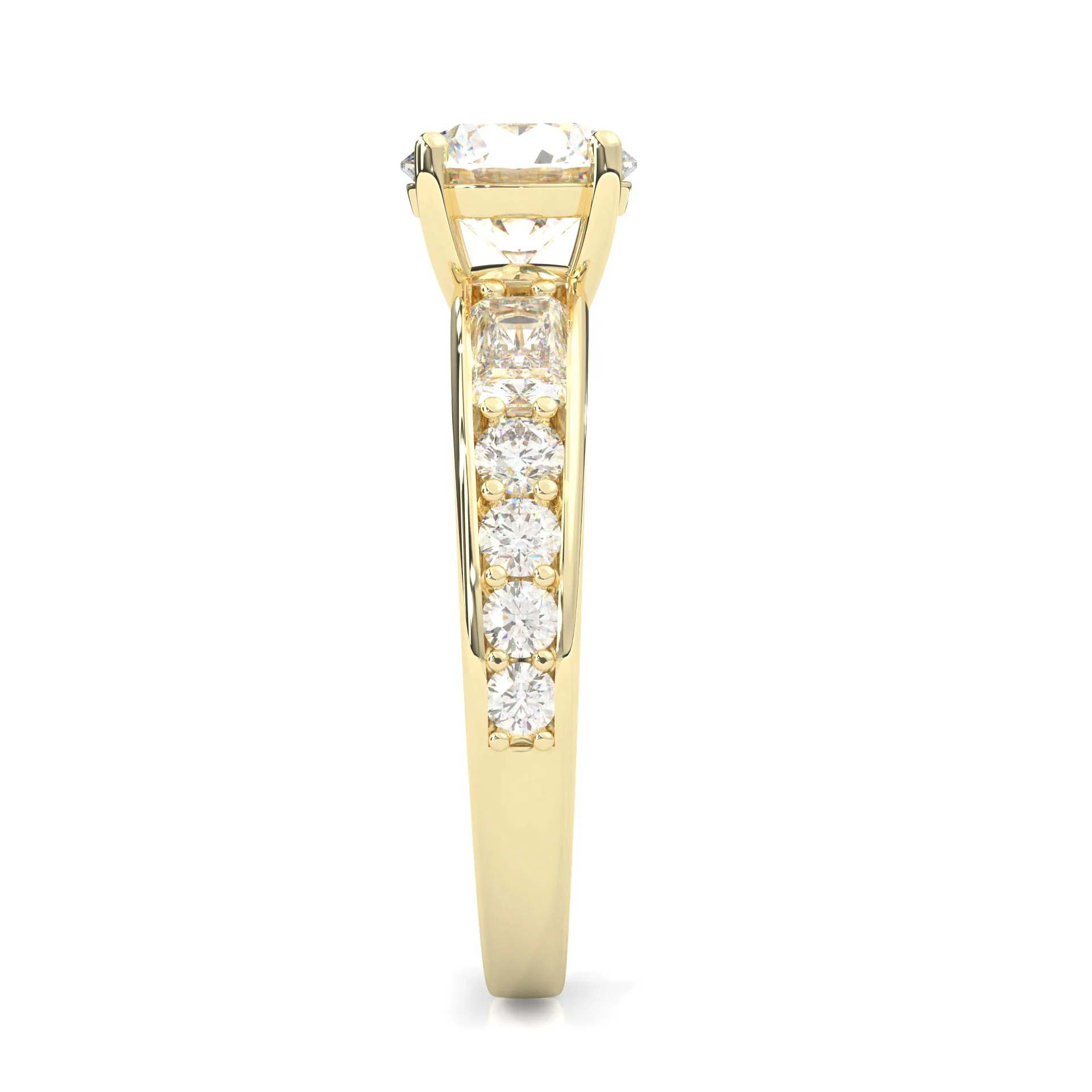 Aurora Gleam Moissanite Engagement Ring ( Yellow Gold 14k) - Image 4