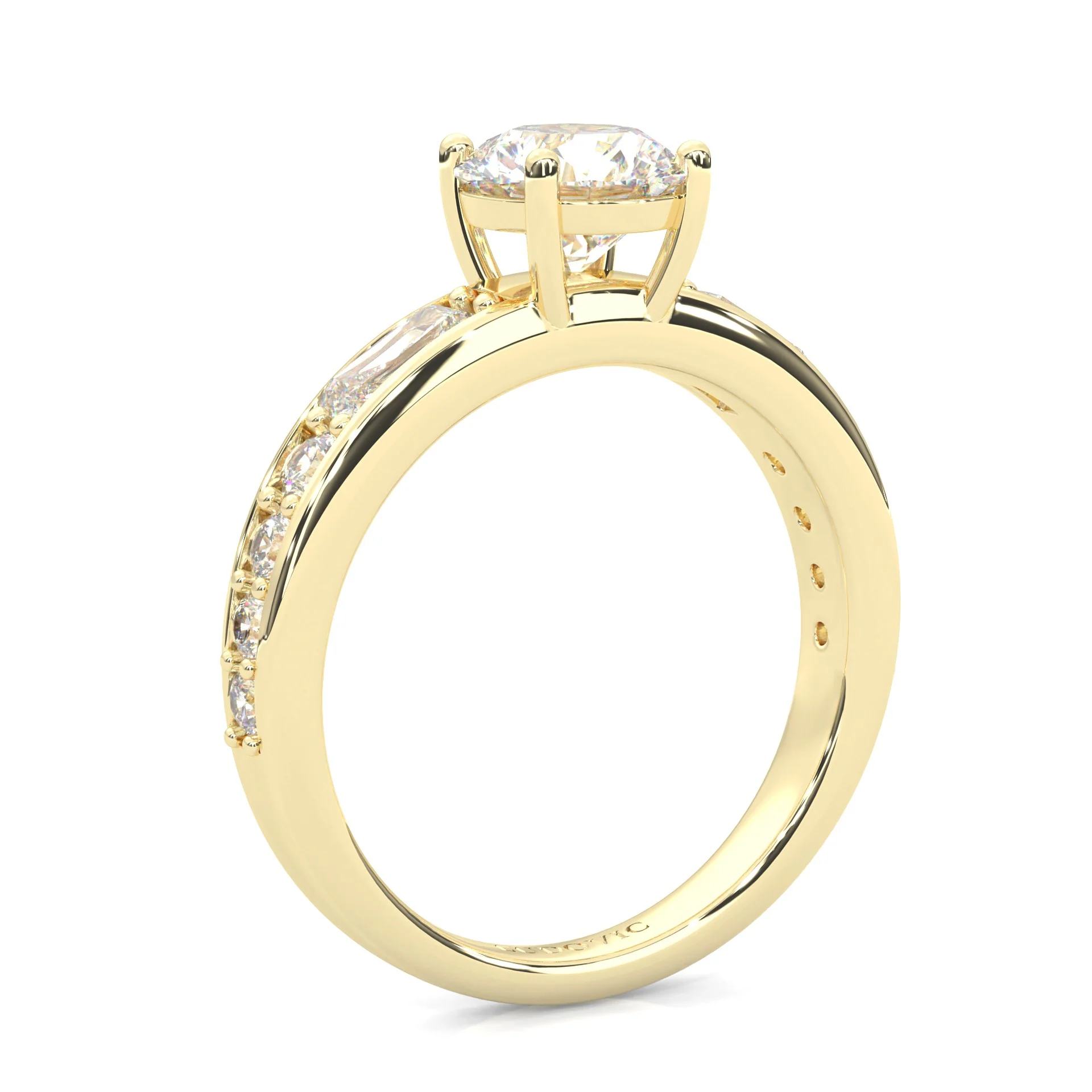 Aurora Gleam Moissanite Engagement Ring ( Yellow Gold 14k) - Image 5