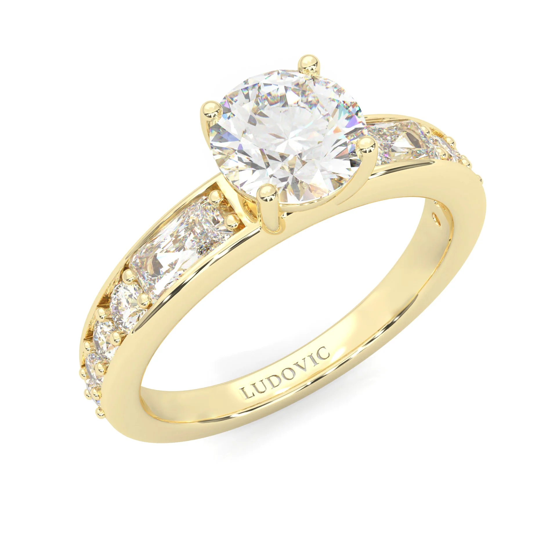 Aurora Gleam Moissanite Engagement Ring ( Yellow Gold 14k) - Image 6