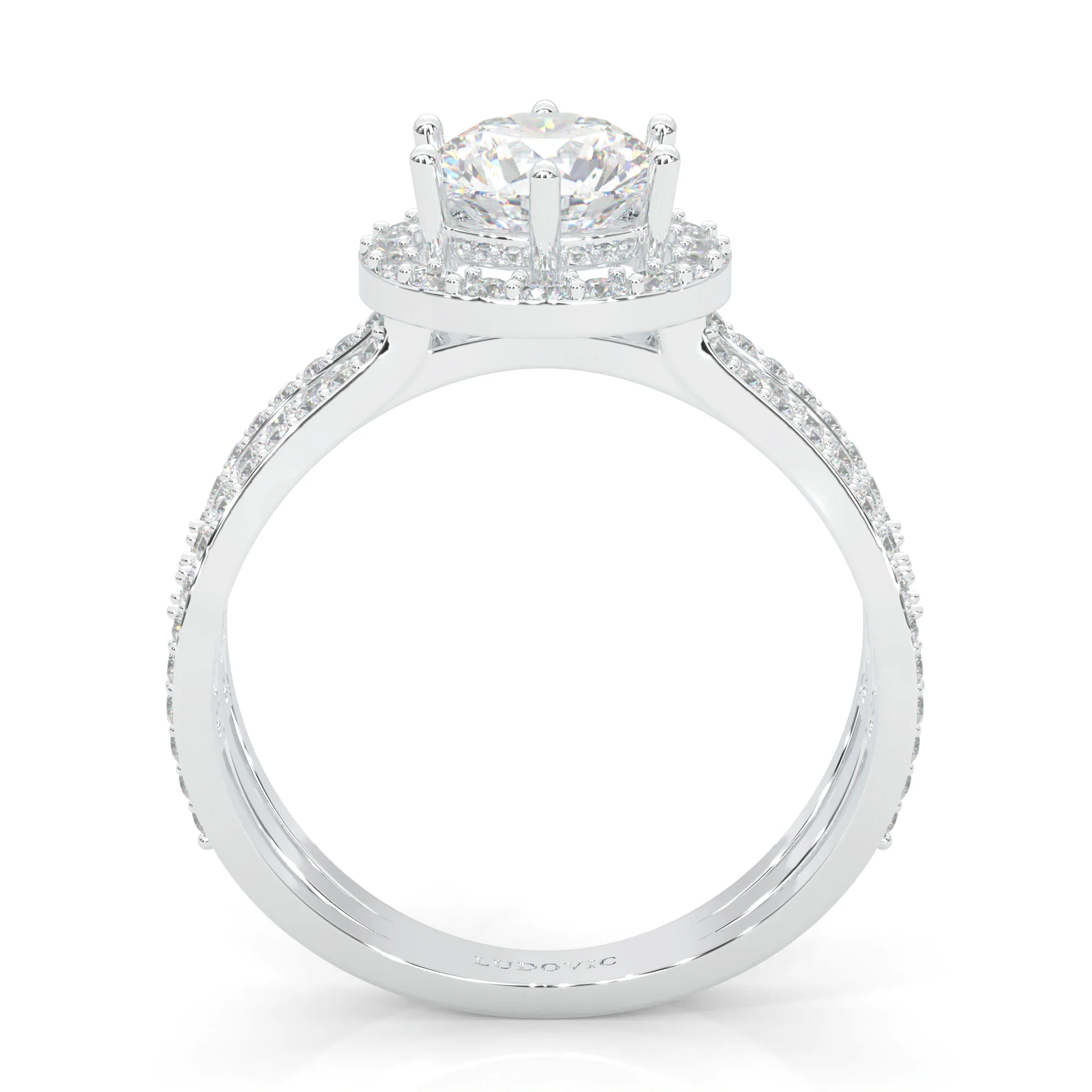 Moon Halo Moissanite Engagement Ring (14k Solid Gold) - Image 6