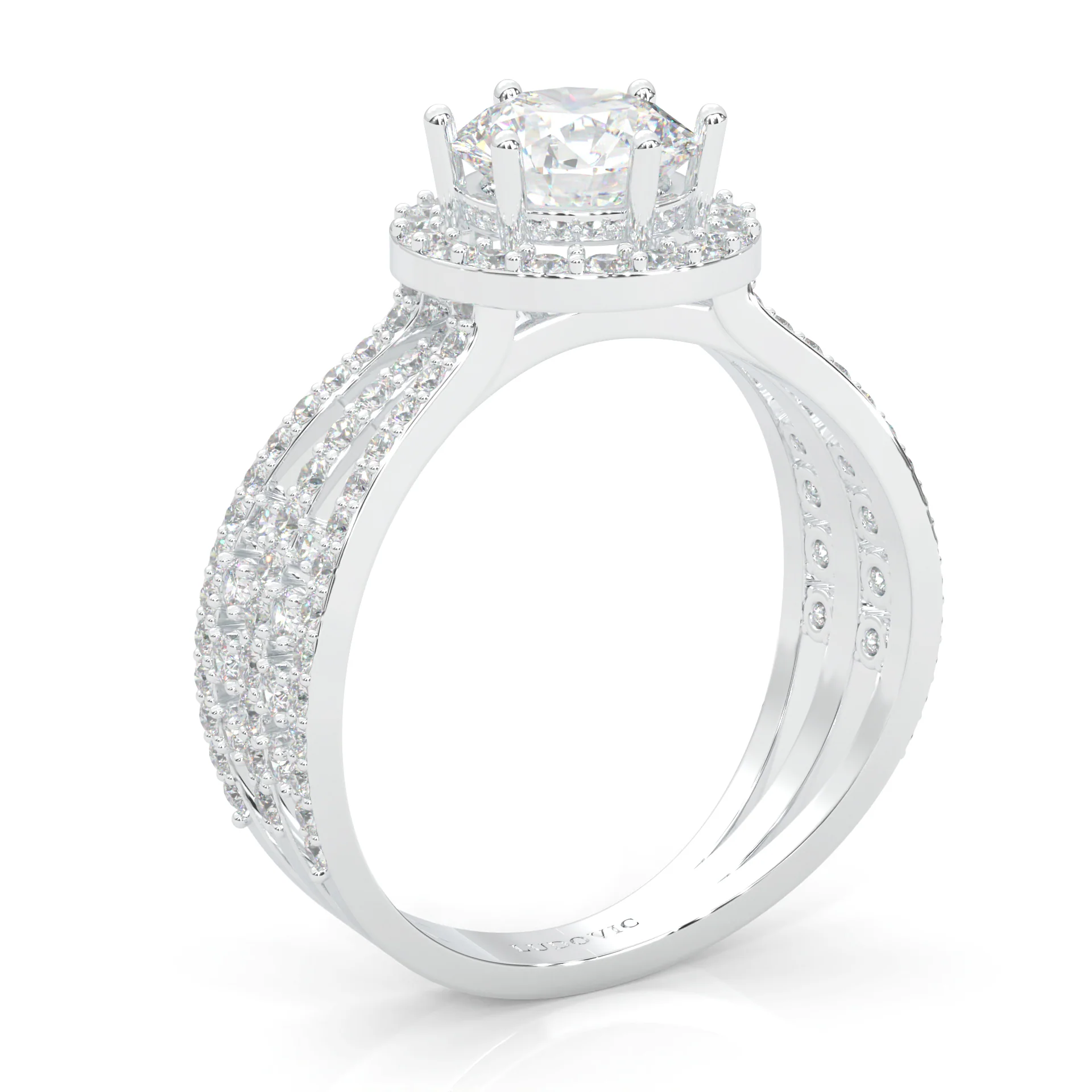 Moon Halo Moissanite Engagement Ring (14k Solid Gold) - Image 7