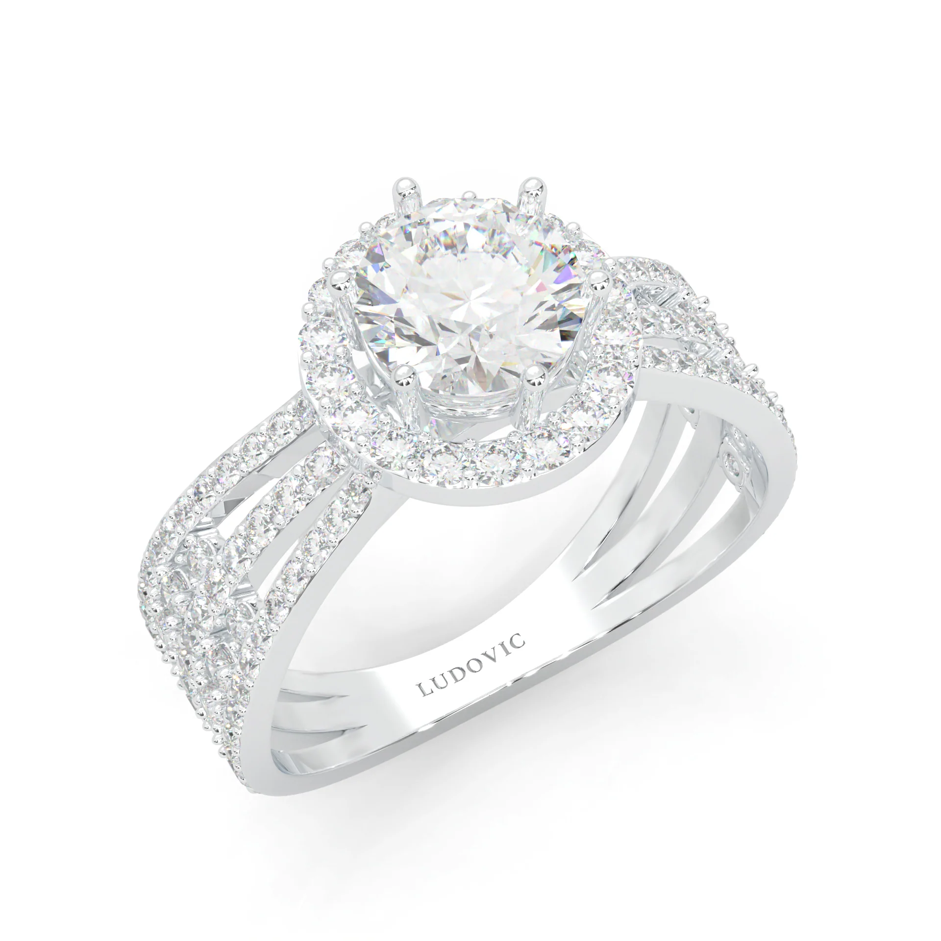 Moon Halo Moissanite Engagement Ring (14k Solid Gold) - Image 8