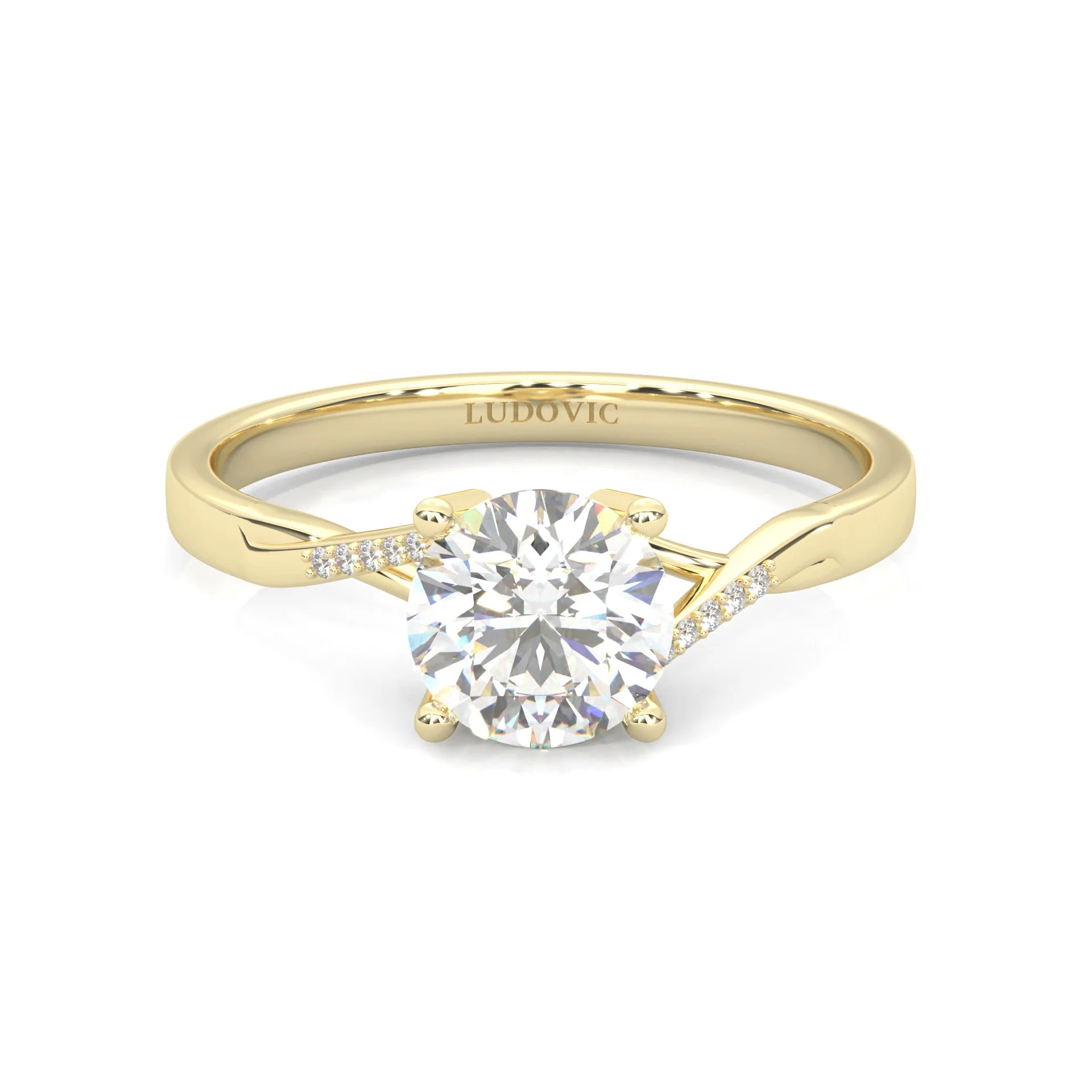 Mountain Style Wedding Set (14k Solid Yellow Gold) - Image 3