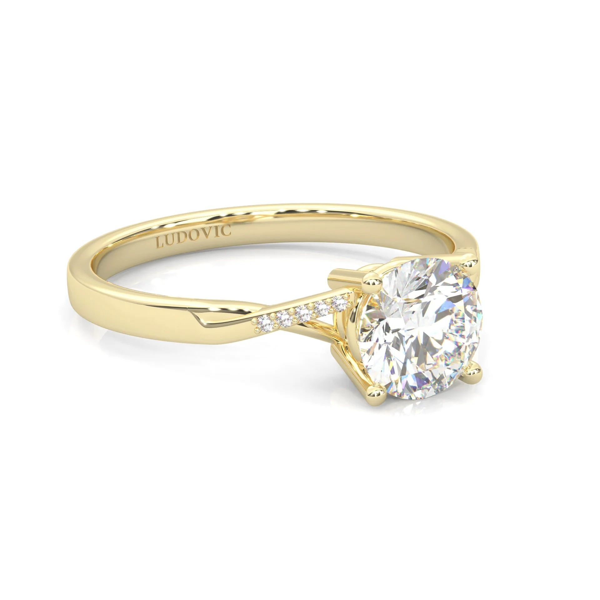 Mountain Style Wedding Set (14k Solid Yellow Gold) - Image 4