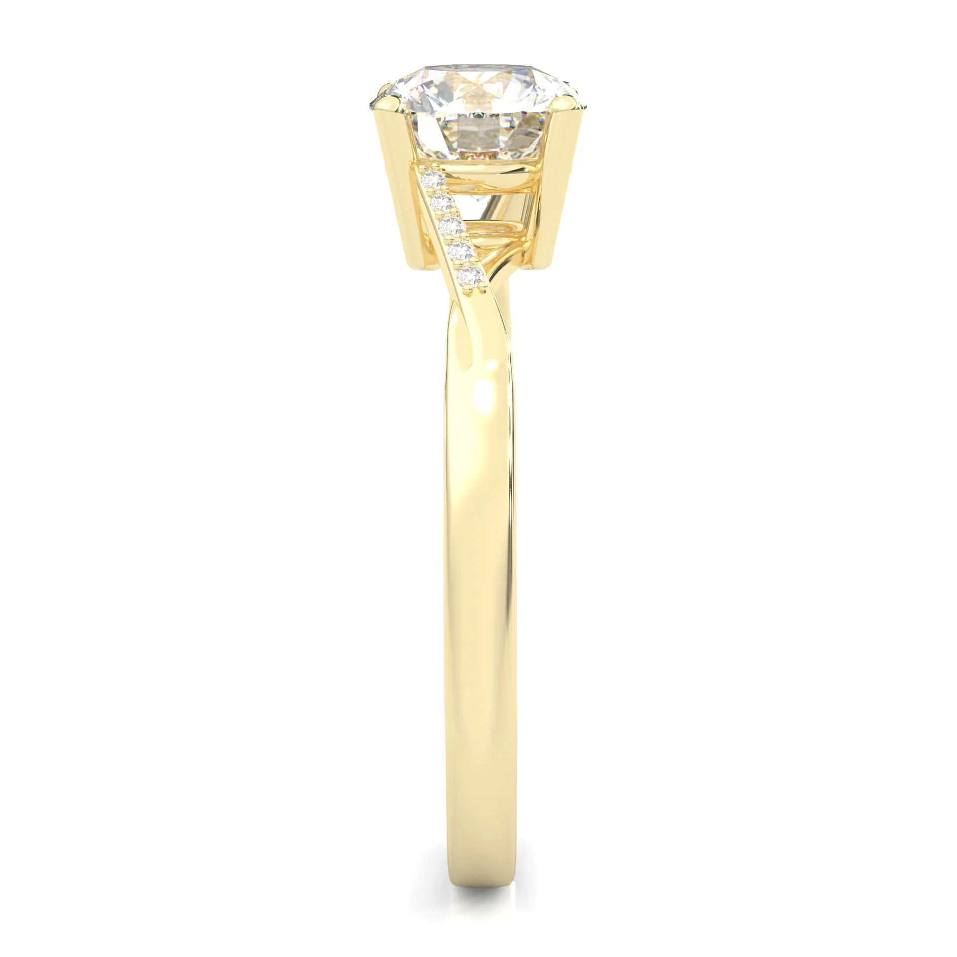 Mountain Style Wedding Set (14k Solid Yellow Gold) - Image 5