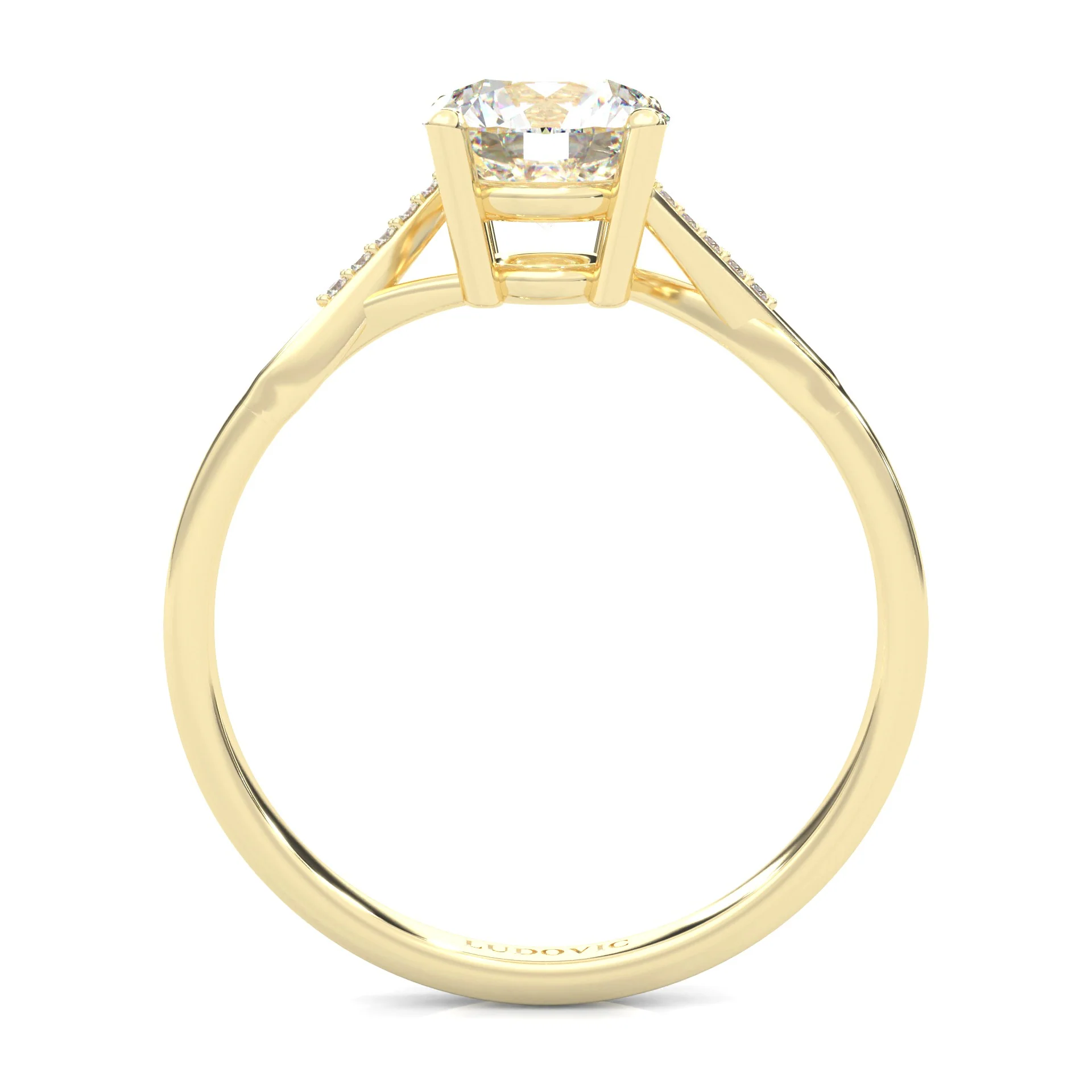 Mountain Style Wedding Set (14k Solid Yellow Gold) - Image 7