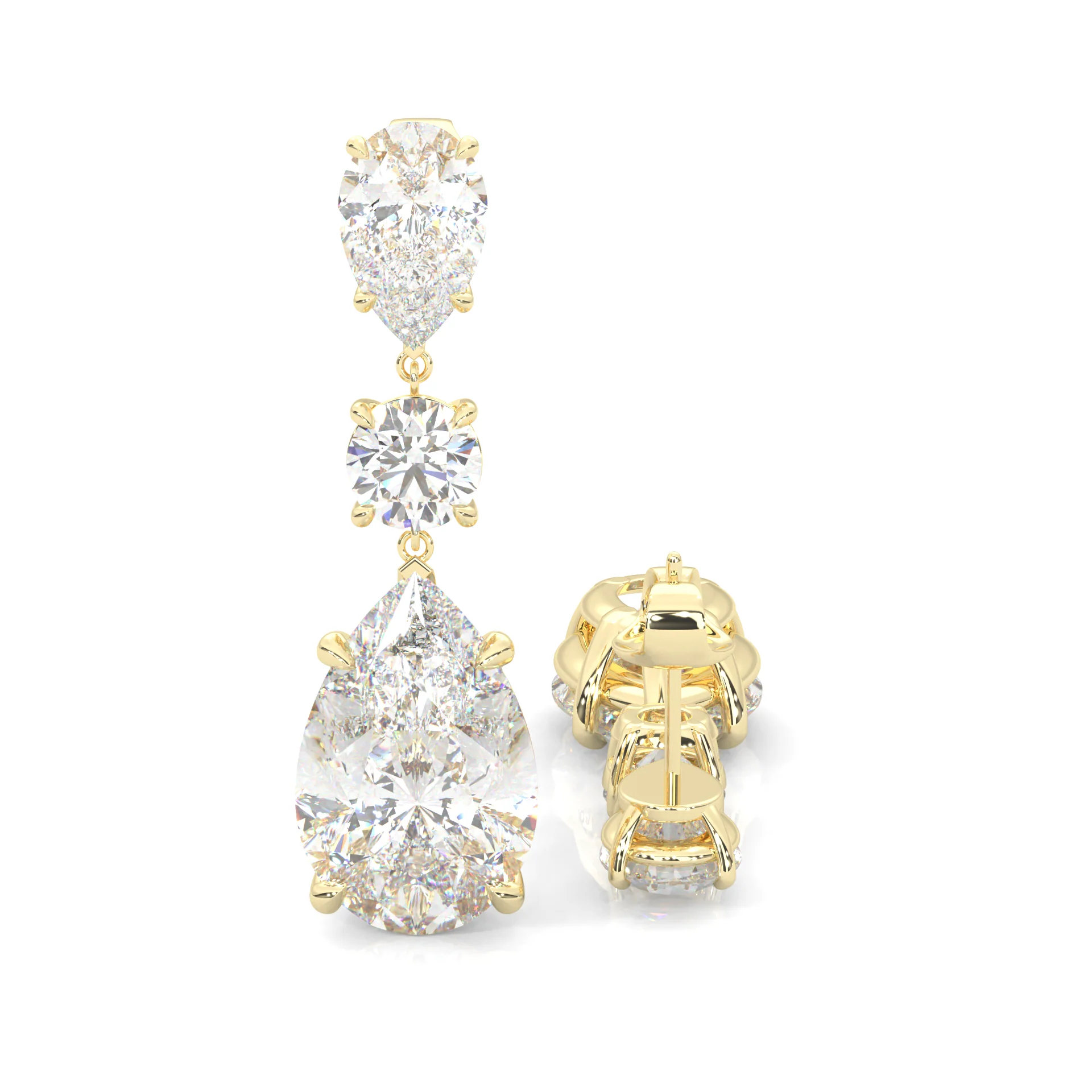 Pear Drop Earrings ( Yellow Gold 14k ) - Image 3