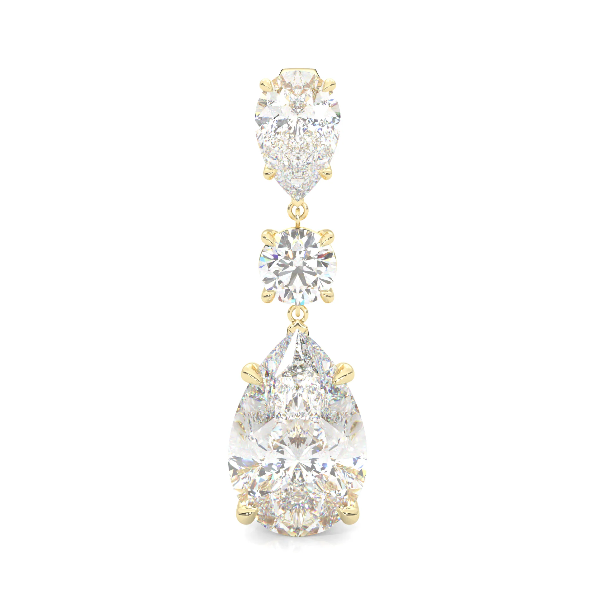 Pear Drop Earrings ( Yellow Gold 14k ) - Image 4