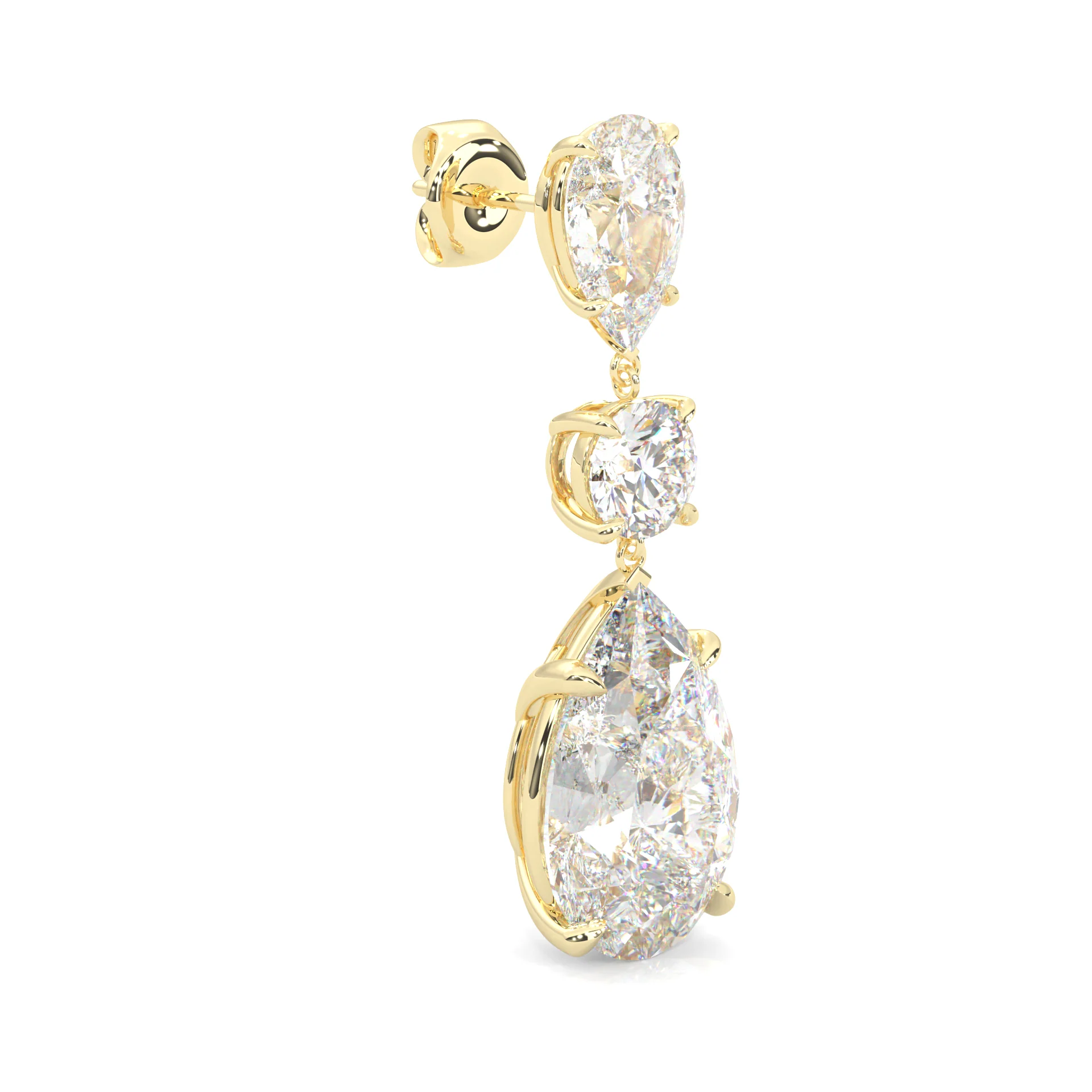 Pear Drop Earrings ( Yellow Gold 14k ) - Image 5