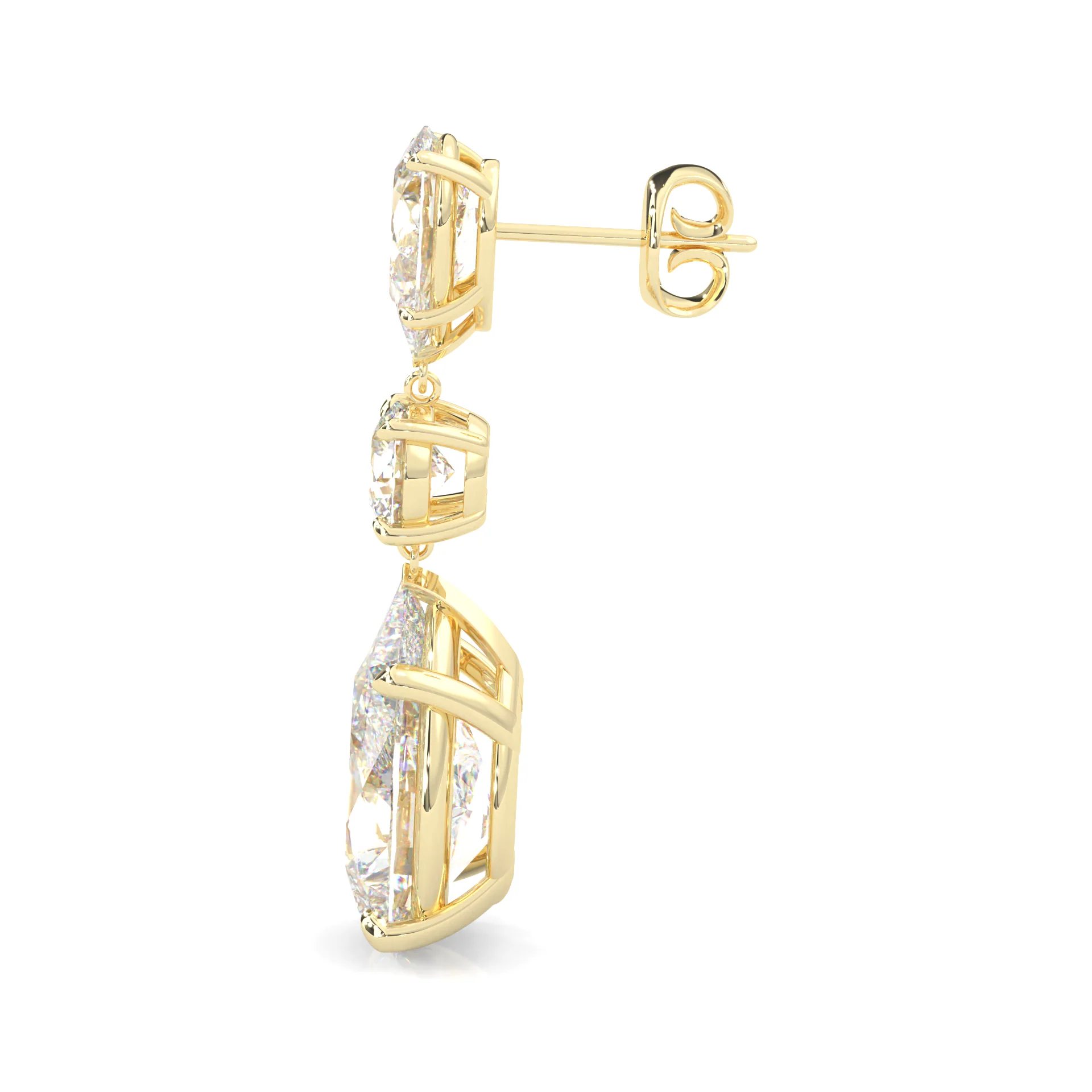 Pear Drop Earrings ( Yellow Gold 14k ) - Image 6