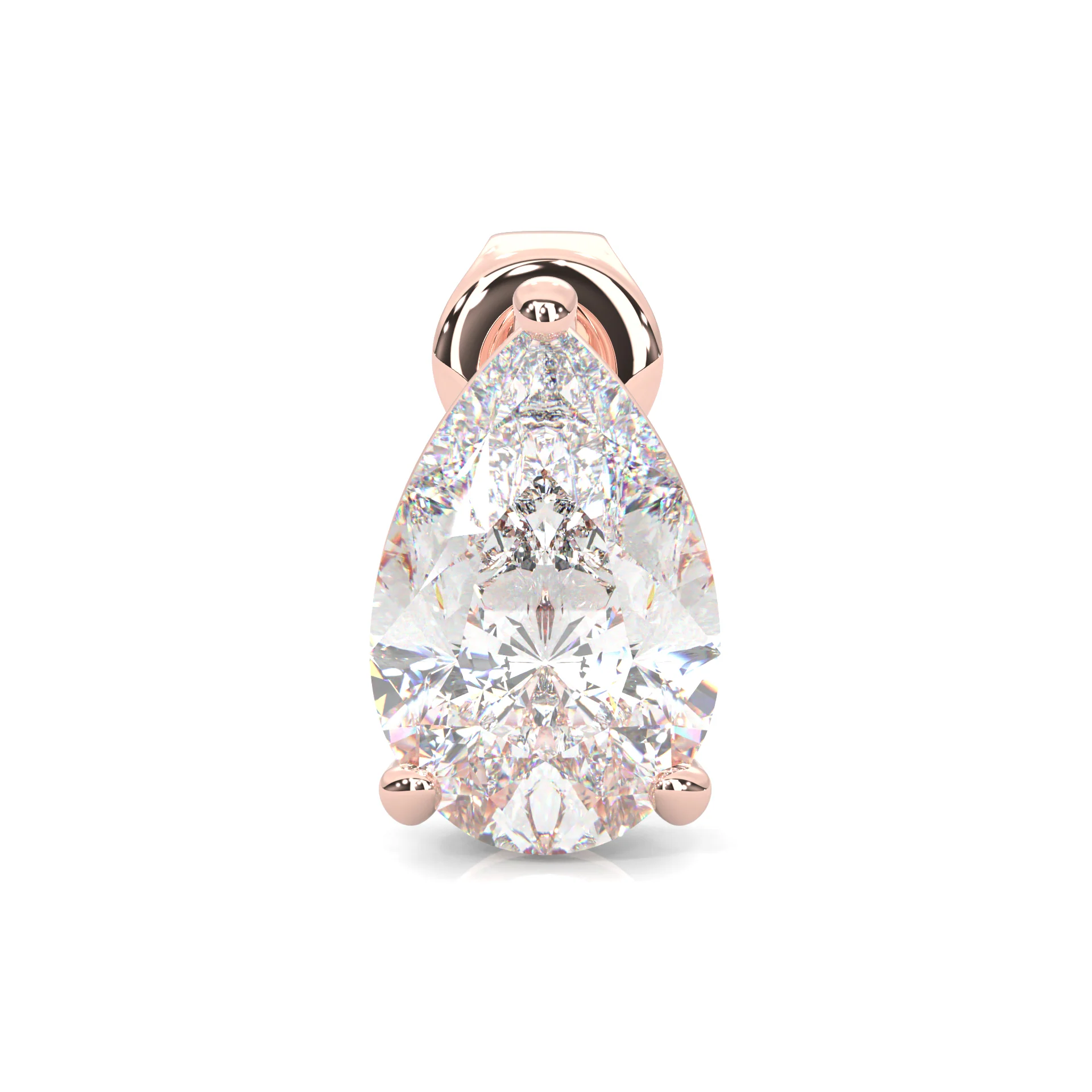 Pear Stud Earrings ( Rose Gold 14k ) - Image 4