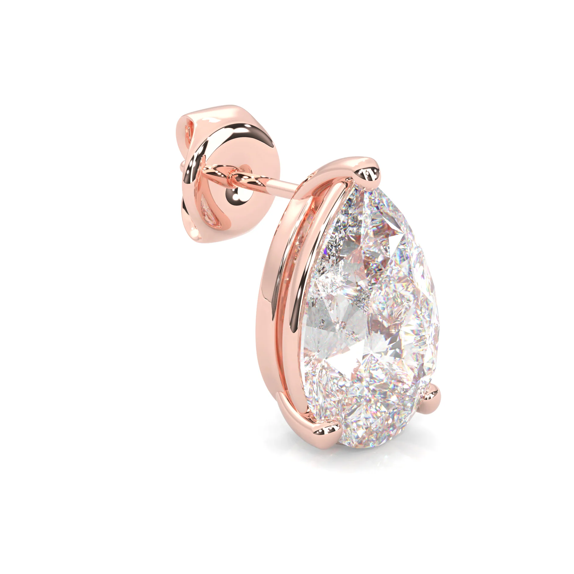Pear Stud Earrings ( Rose Gold 14k ) - Image 5