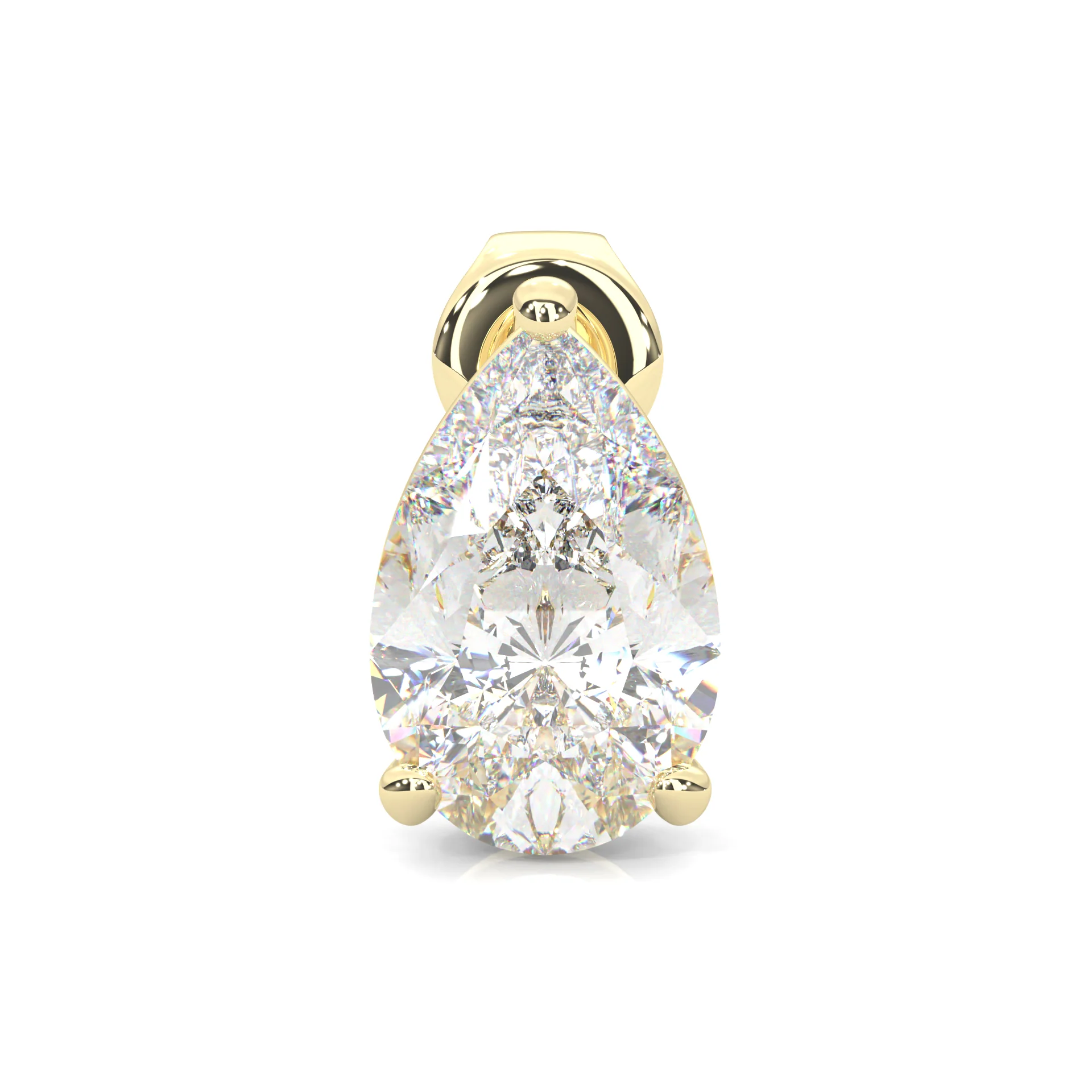 Pear Stud Earrings  ( Yellow Gold 14k ) - Image 4