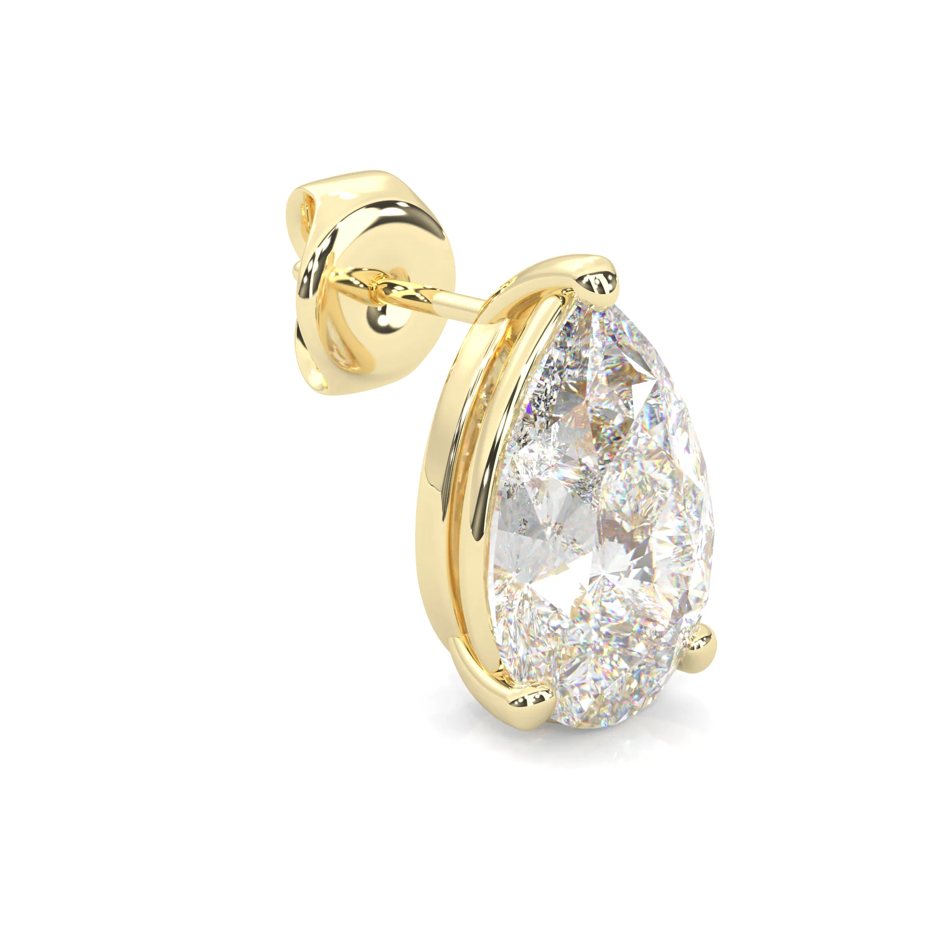 Pear Stud Earrings  ( Yellow Gold 14k ) - Image 5