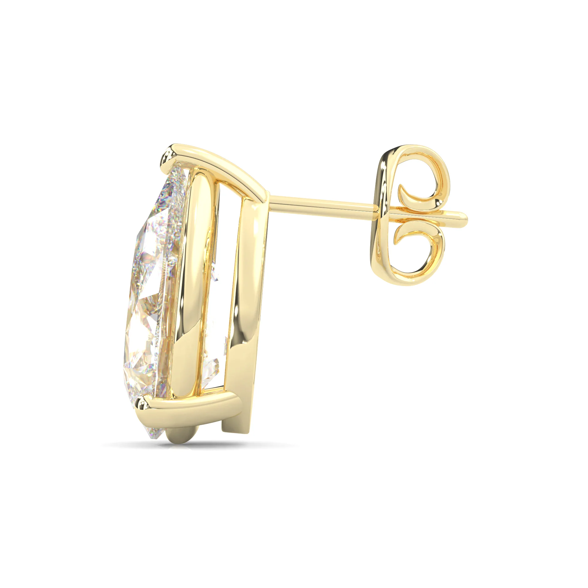 Pear Stud Earrings  ( Yellow Gold 14k ) - Image 6