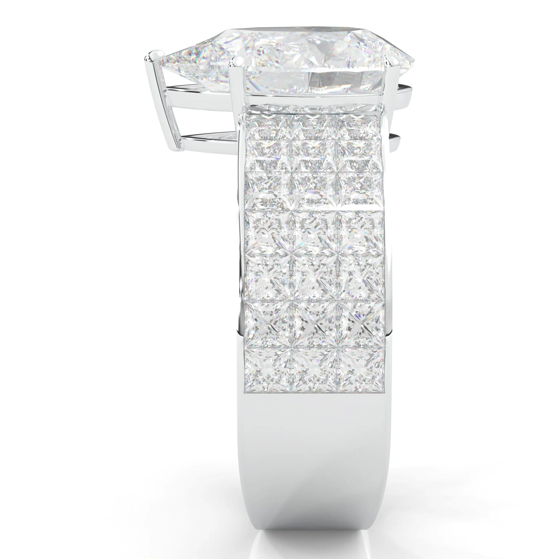 Pear Cut Moissanite Cocktail Ring (14k Solid Gold) - Image 5