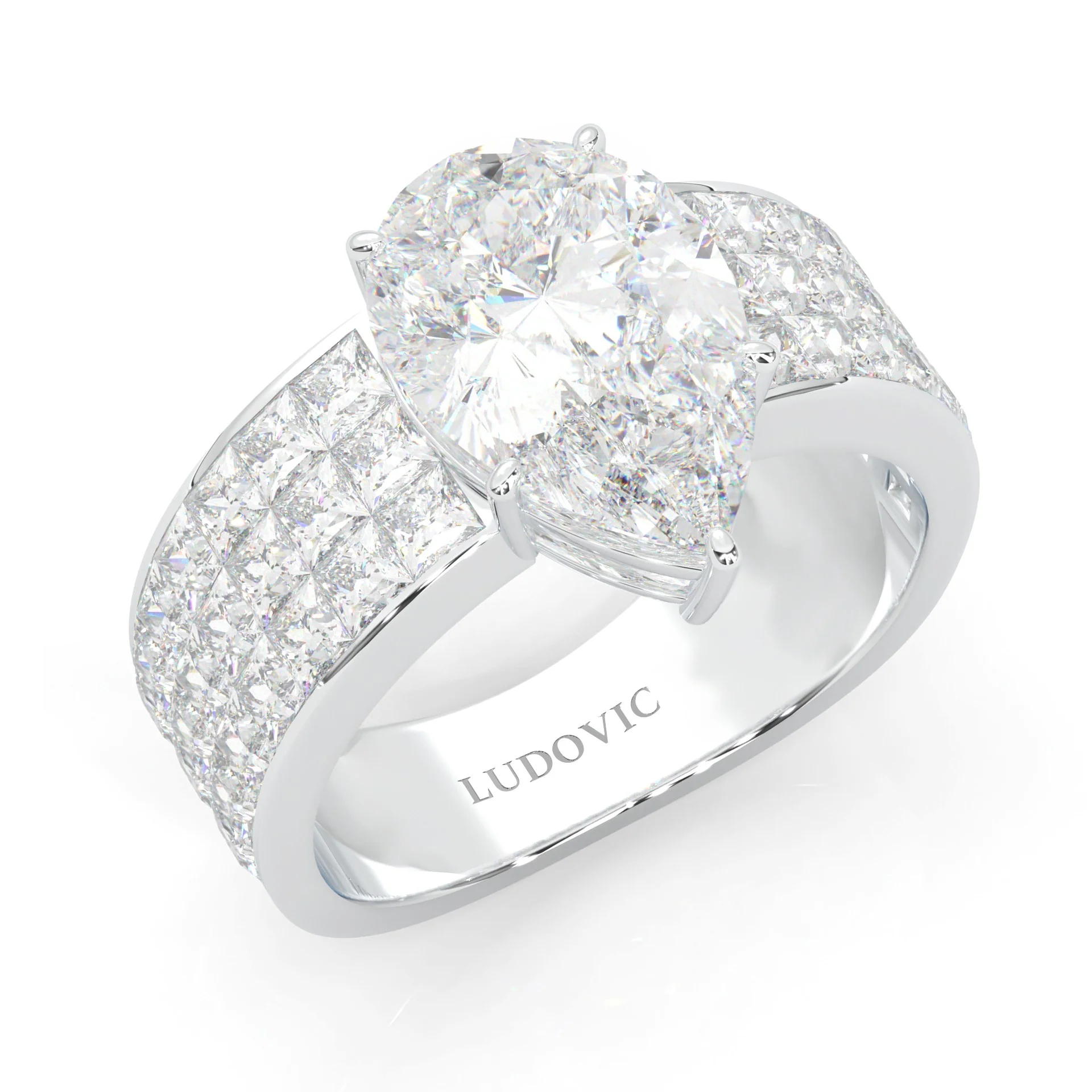 Pear Cut Moissanite Cocktail Ring (14k Solid Gold) - Image 6