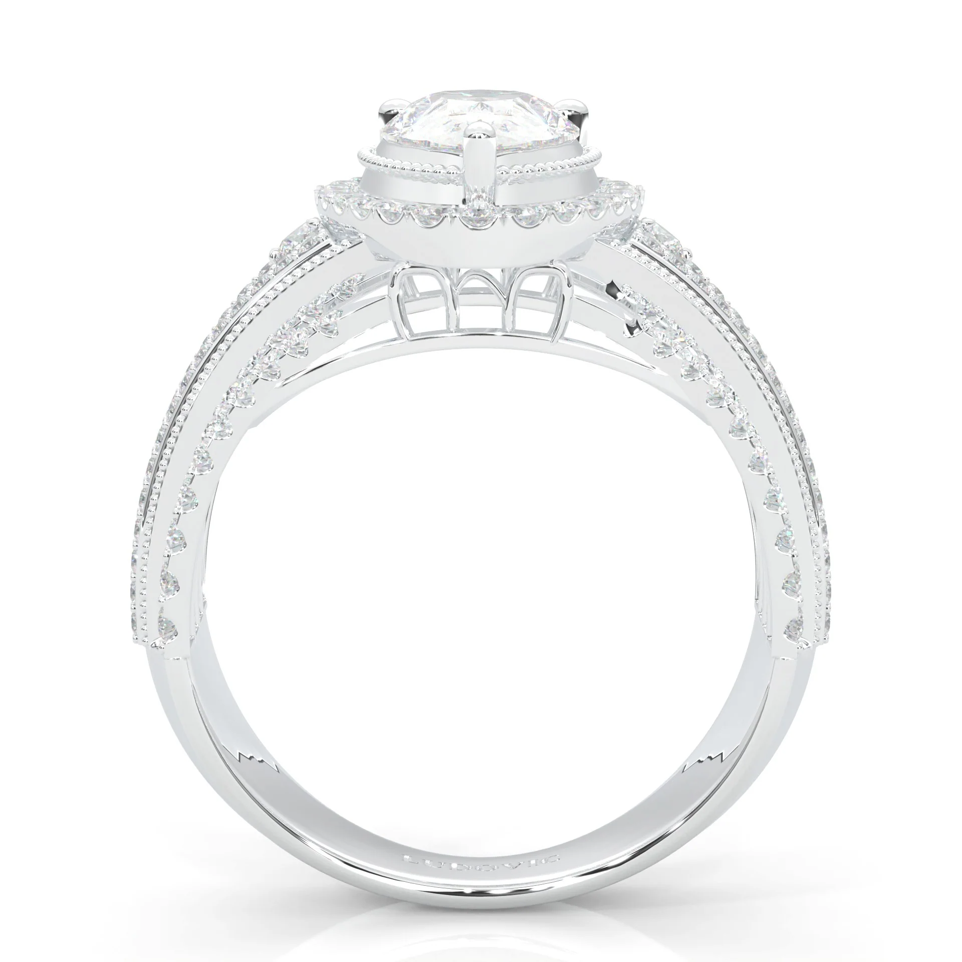 Pear-Shaped Vintage-style Moissanite Cocktail Ring (14k Solid Gold) - Image 5