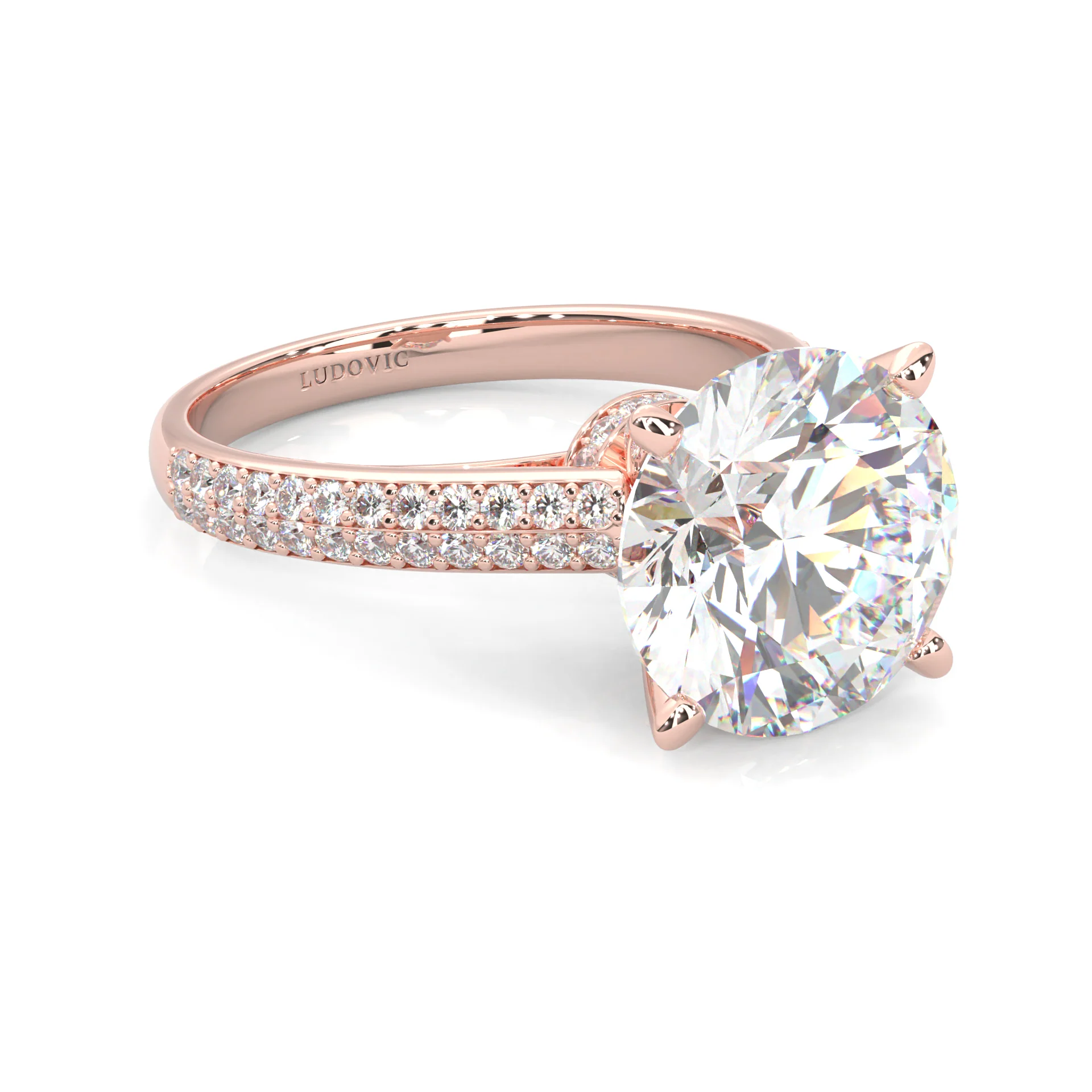 Lunaria Moissanite Engagement Ring (Rose Gold 14K ) - Image 3