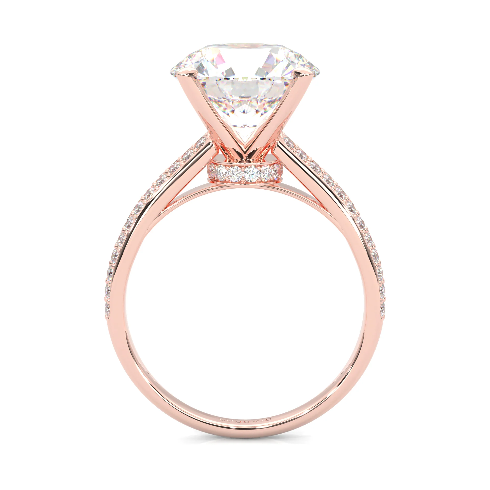 Lunaria Moissanite Engagement Ring (Rose Gold 14K ) - Image 4