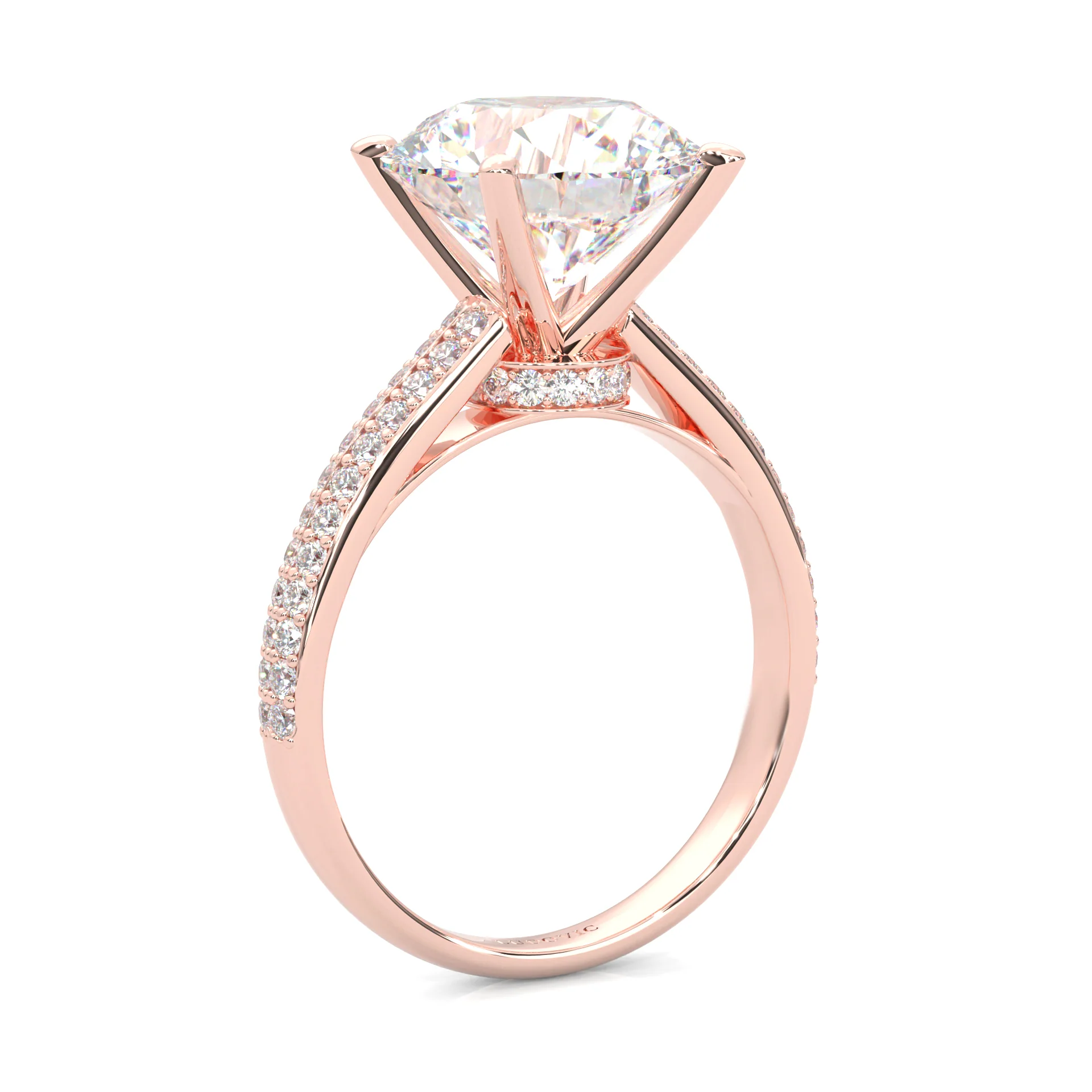 Lunaria Moissanite Engagement Ring (Rose Gold 14K ) - Image 5