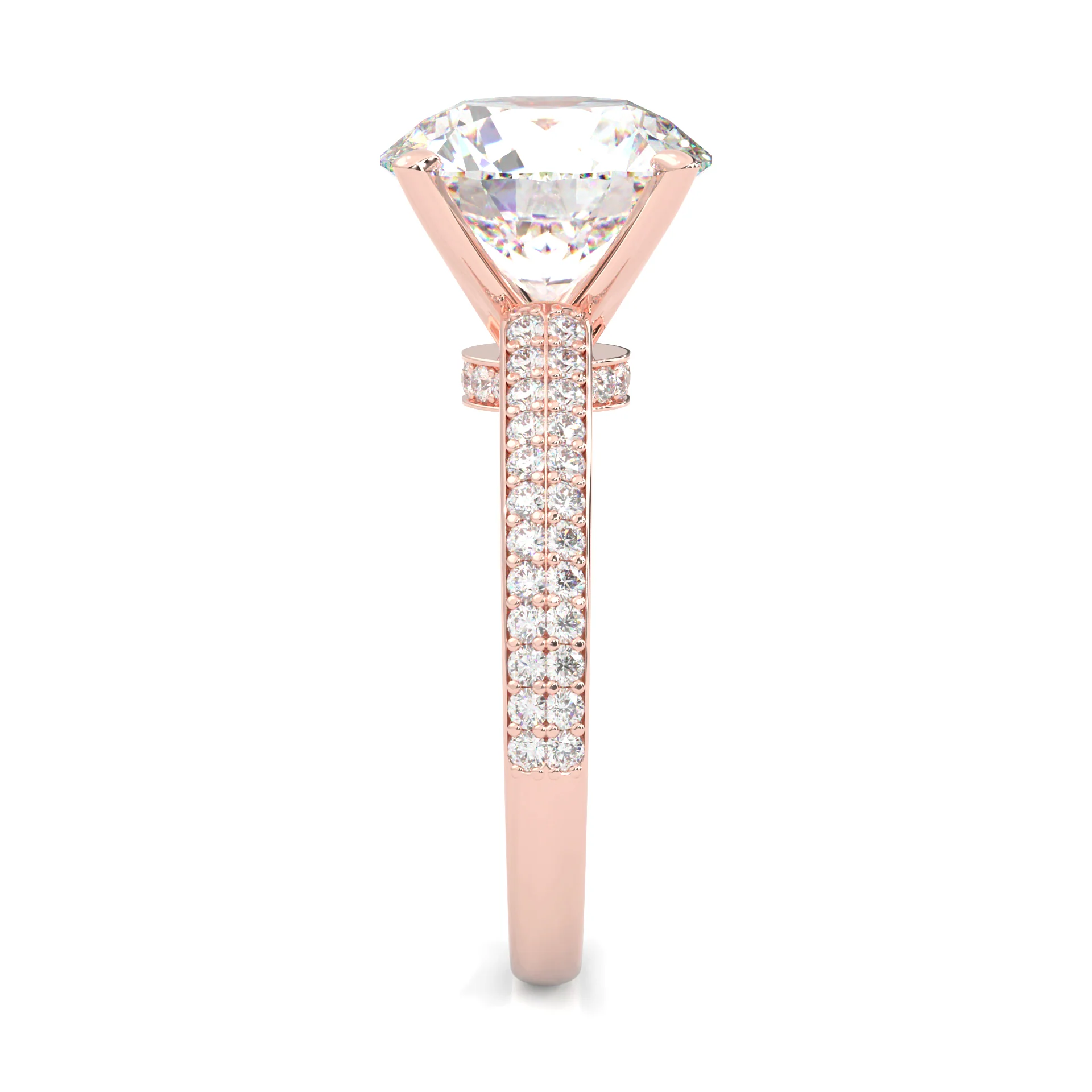 Lunaria Moissanite Engagement Ring (Rose Gold 14K ) - Image 6