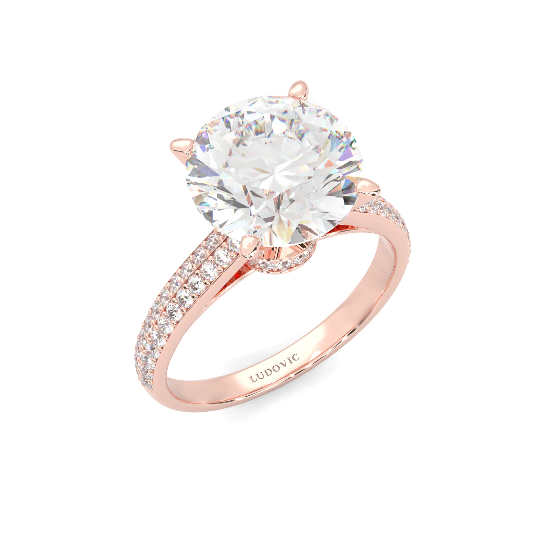 Lunaria Moissanite Engagement Ring (Rose Gold 14K ) - Image 7